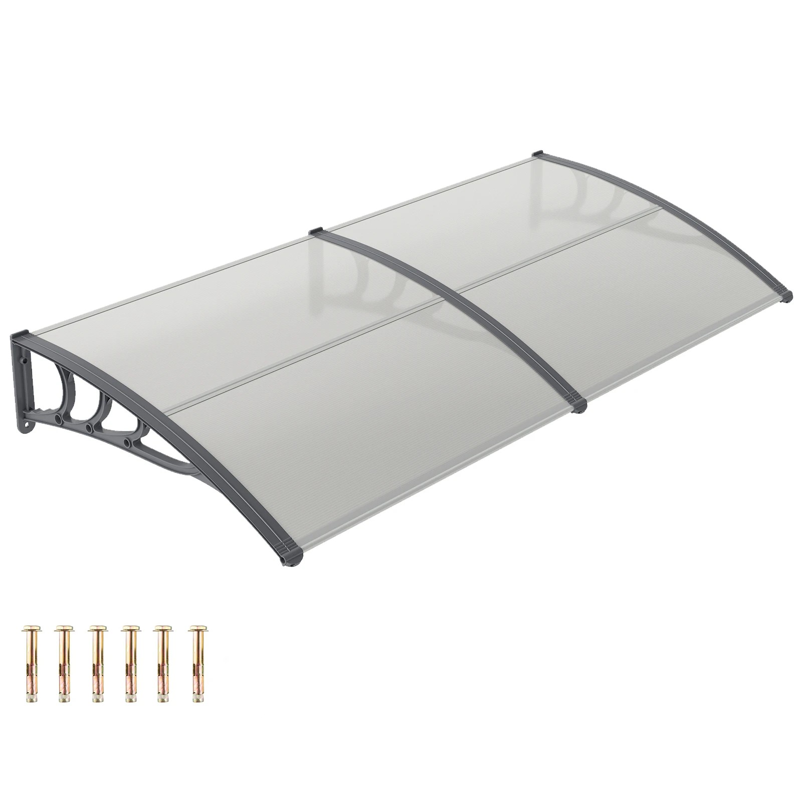 1 Costway Window Door Awning Door Canopy Patio UV Rain Cover - Grey, 1 of 4