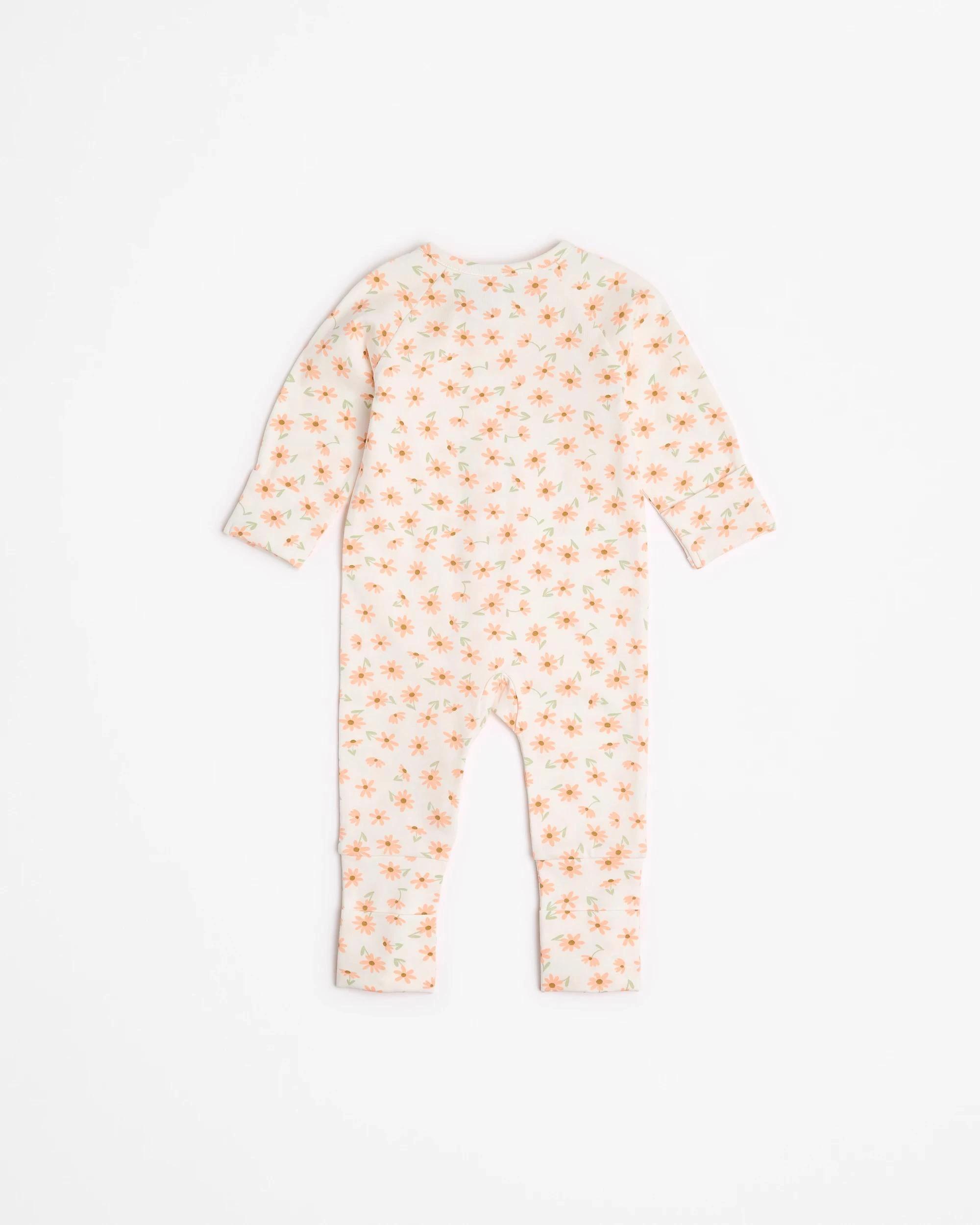 3 Target Baby Baby Organic Cotton Footless Coverall CREAM DAISY, 3 of 3