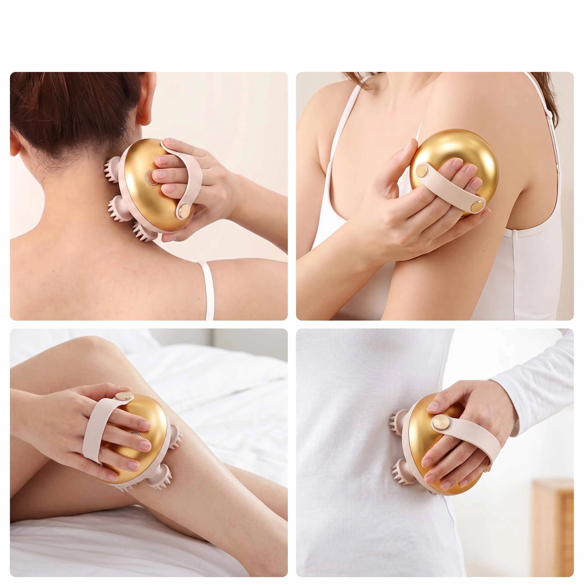 7 Livemor Scalp Massager Kneading Head Massager Scalp Stress Relax Portable Hair Shower Cat Massager - Gold, 7 of 9