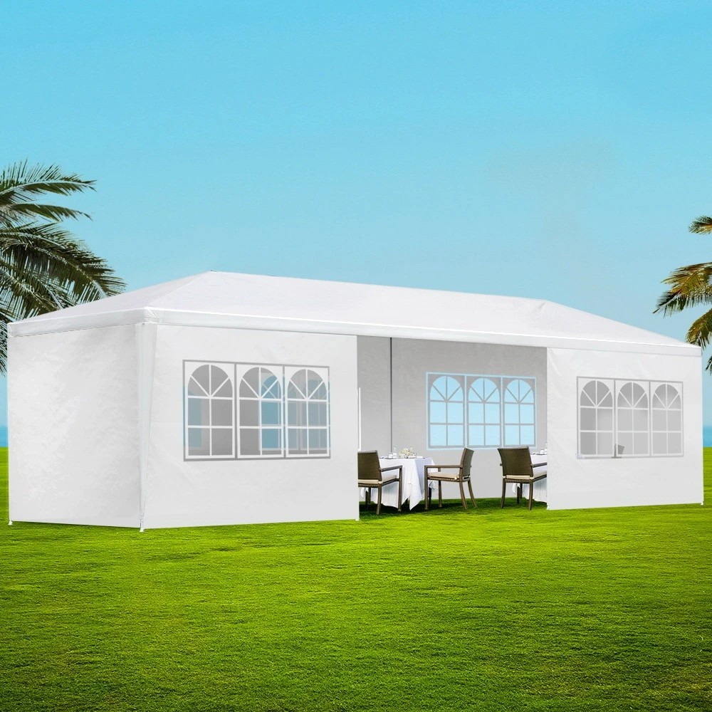 7 Instahut Gazebo 3x9m Marquee Wedding Party Tent Outdoor Camping Side Wall Canopy 8 - White, 7 of 7