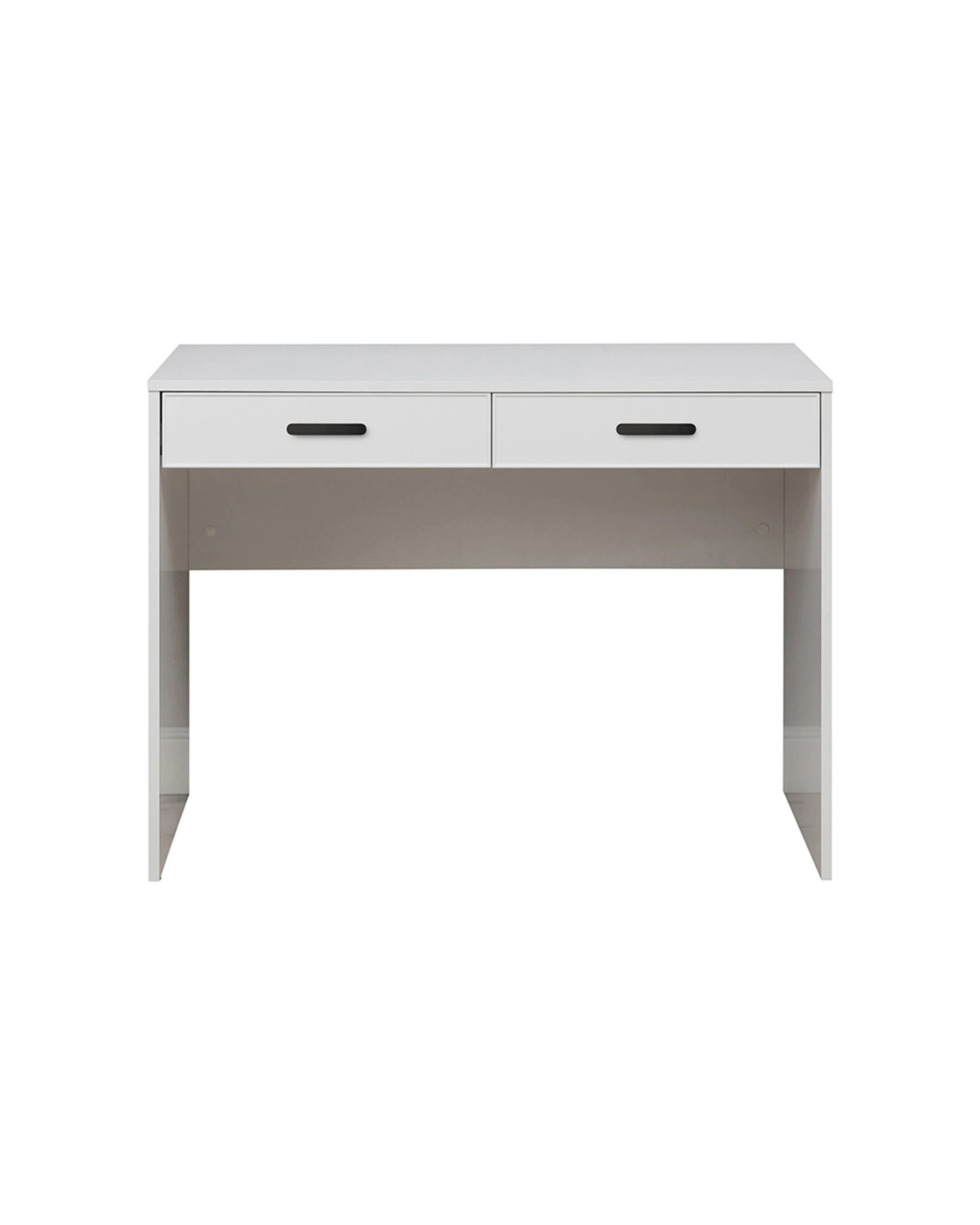 1 European Cabinetry Odessa Slim Front Furniture Desk Oval Handle - White, 1 of 2