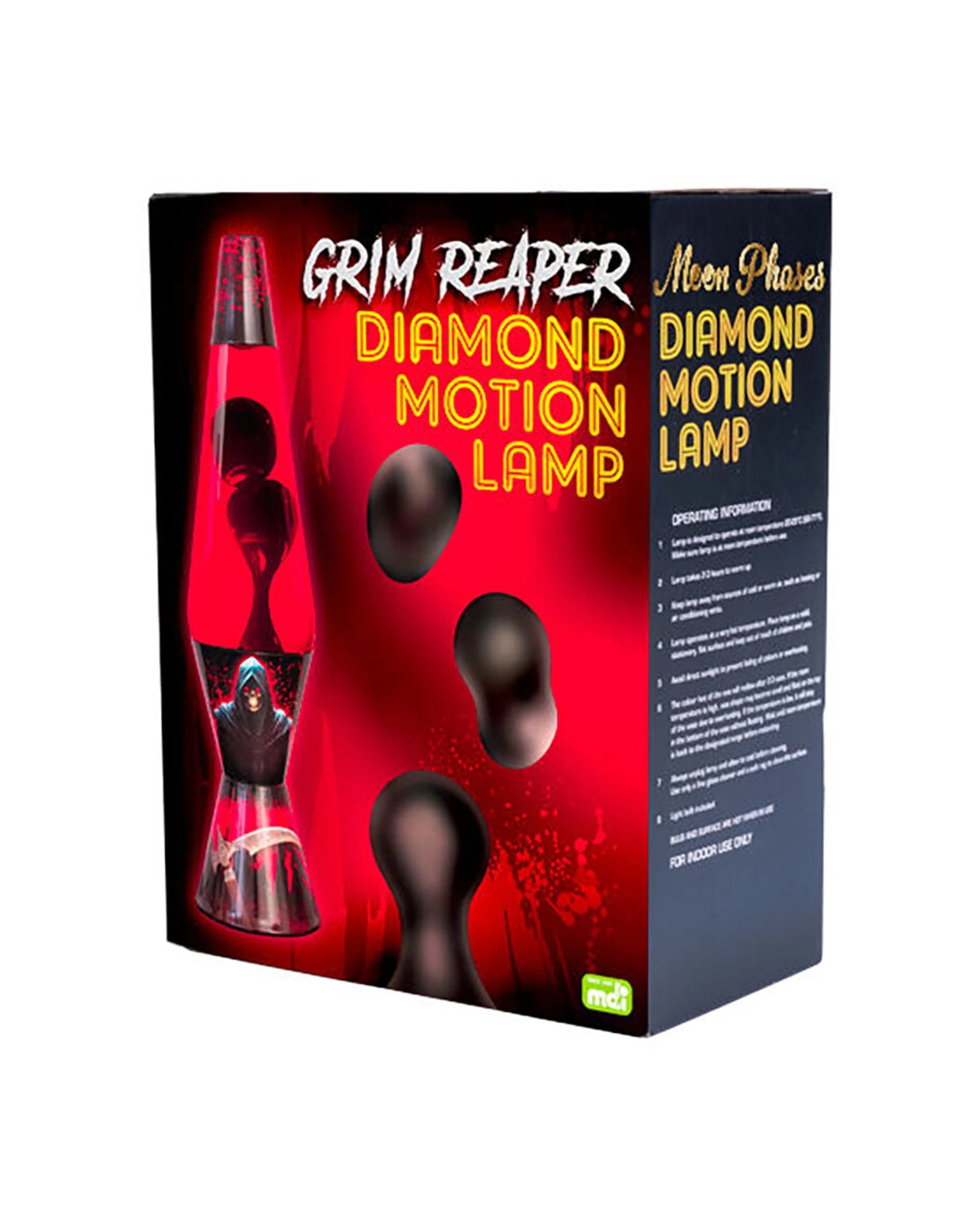 4 MDI Aus Mystical Worlds Diamond Motion Lamp Light Bedside Decor Grim Reaper - Multi, 4 of 4