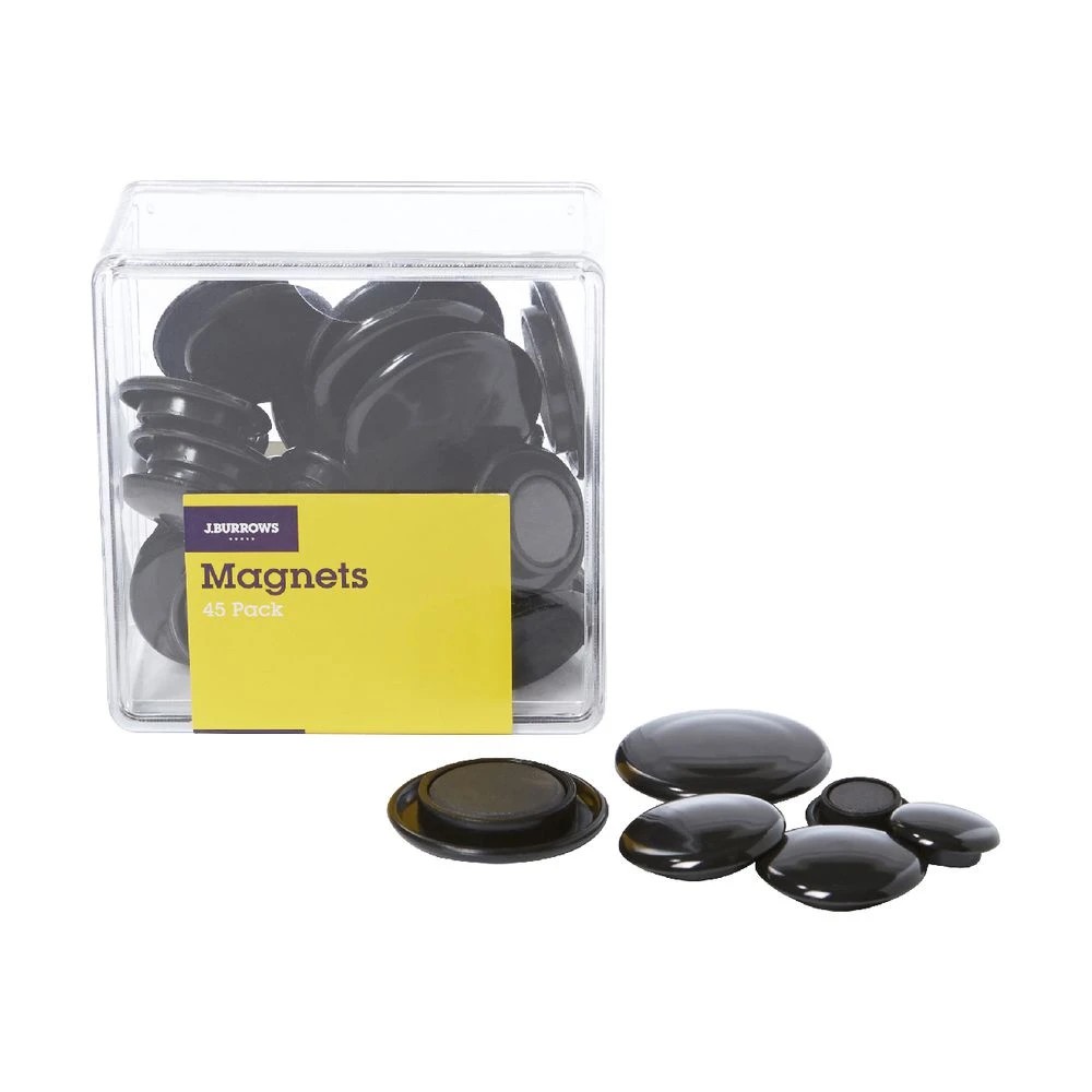 2 J.Burrows Round Magnets Black 45 Pack, 2 of 3