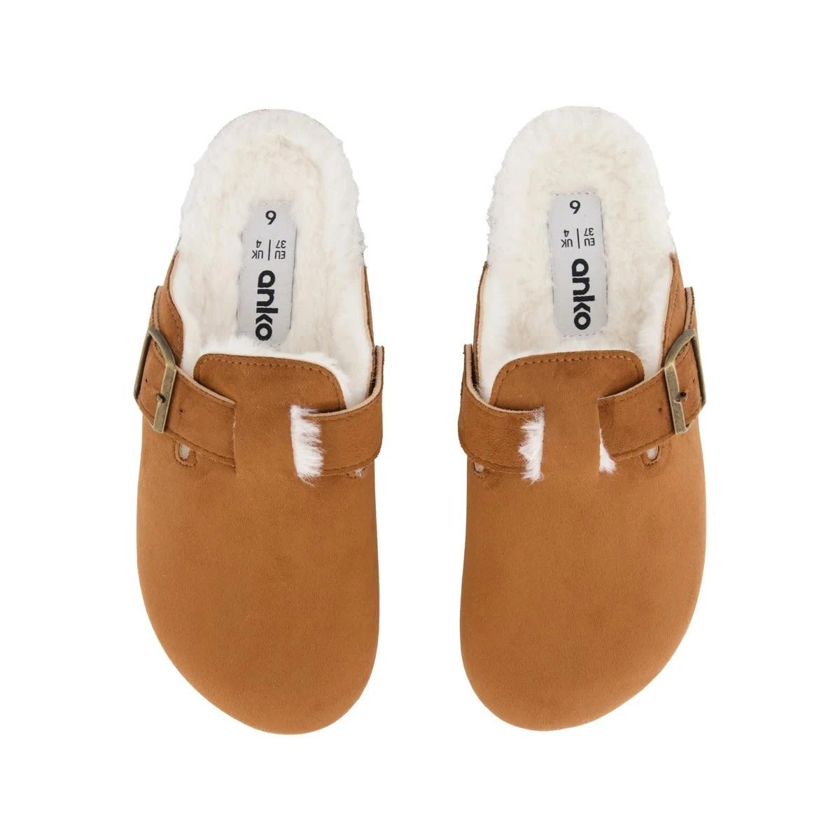 2 Furlined Footbed Clog Slides Chestnut, 2 of 3