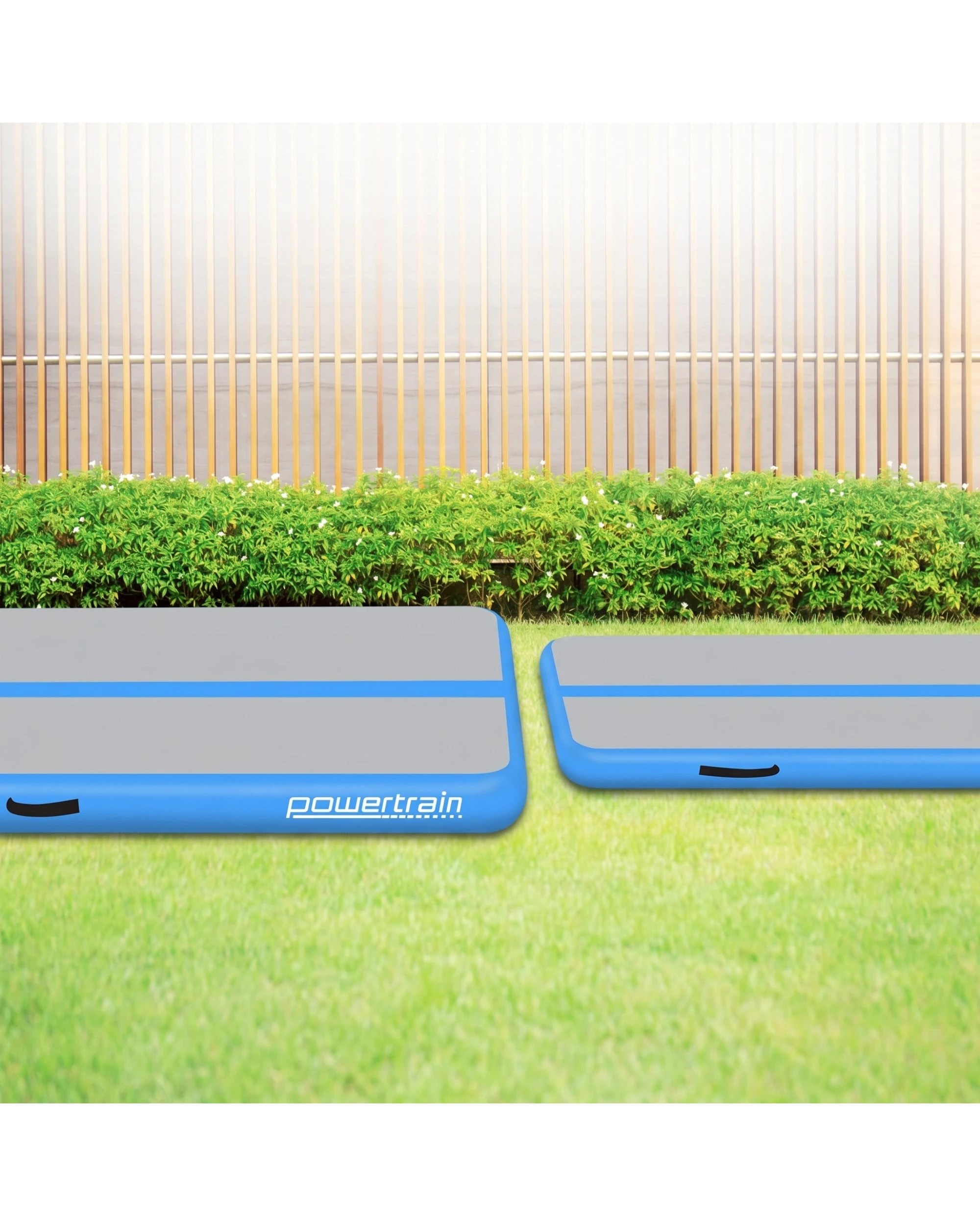 6 Powertrain Sports 7m x 1m Air Track Inflatable Gymnastics Mat - 20cm Thick - Blue, 6 of 8