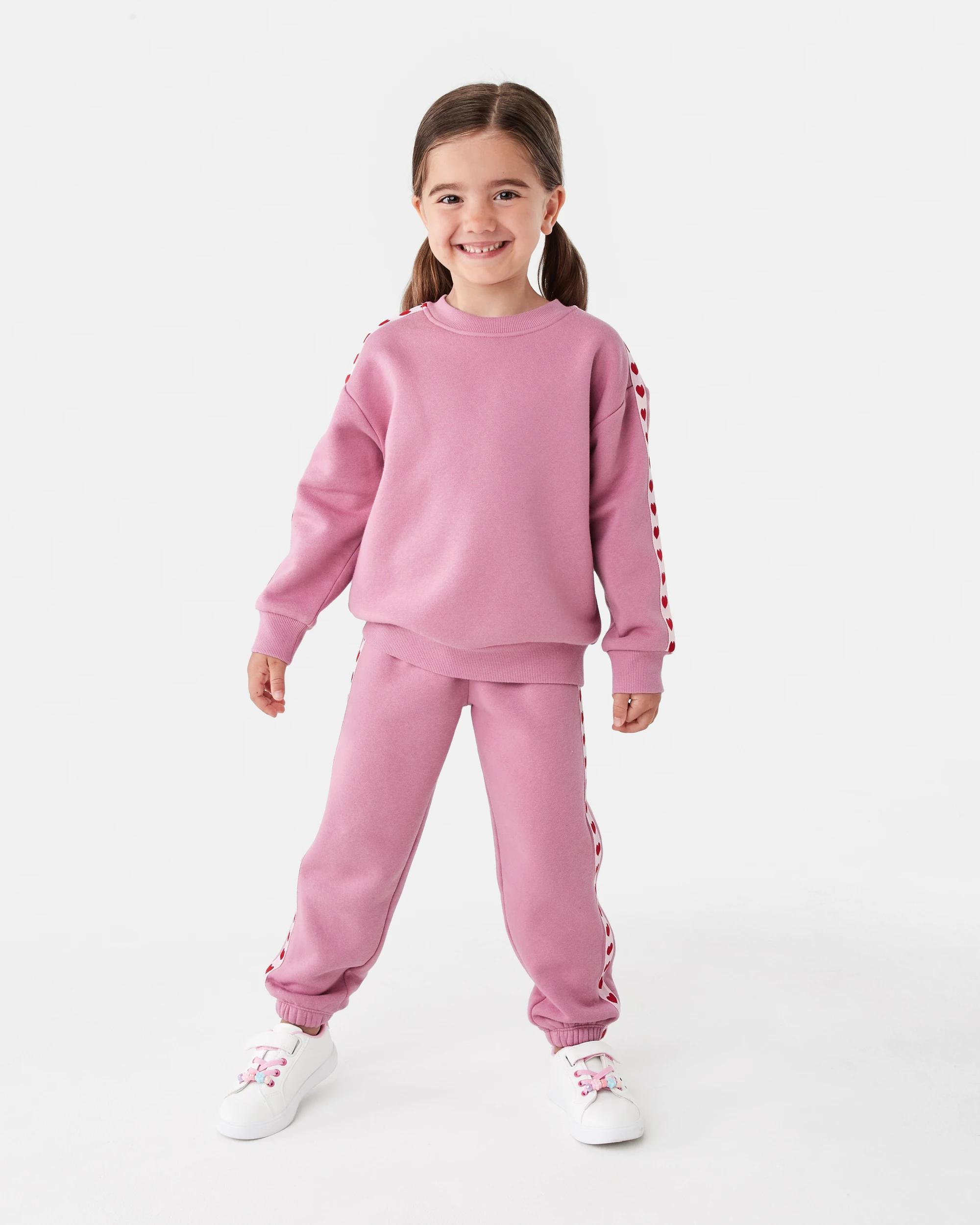 7 Tape Detail Crew Neck Sweatshirt Dust Rose, 7 of 8