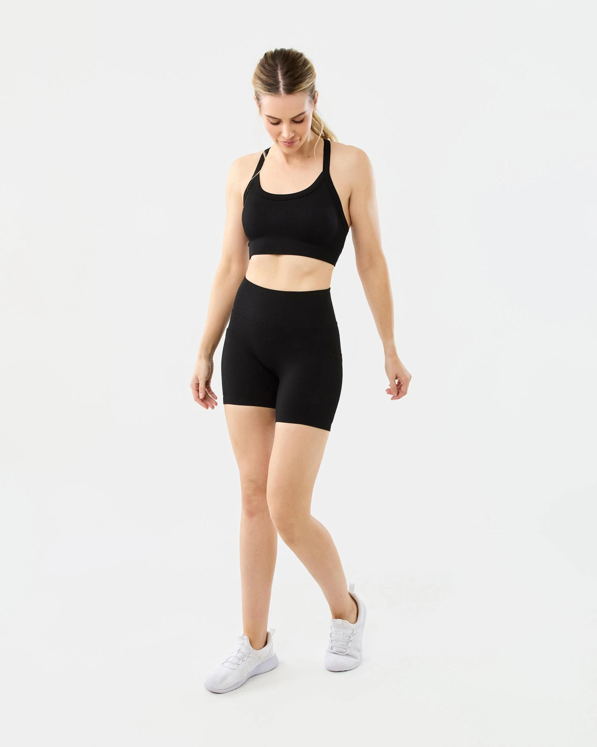 8 Active Womens Seamfree Support Crop Top Black, 8 of 8