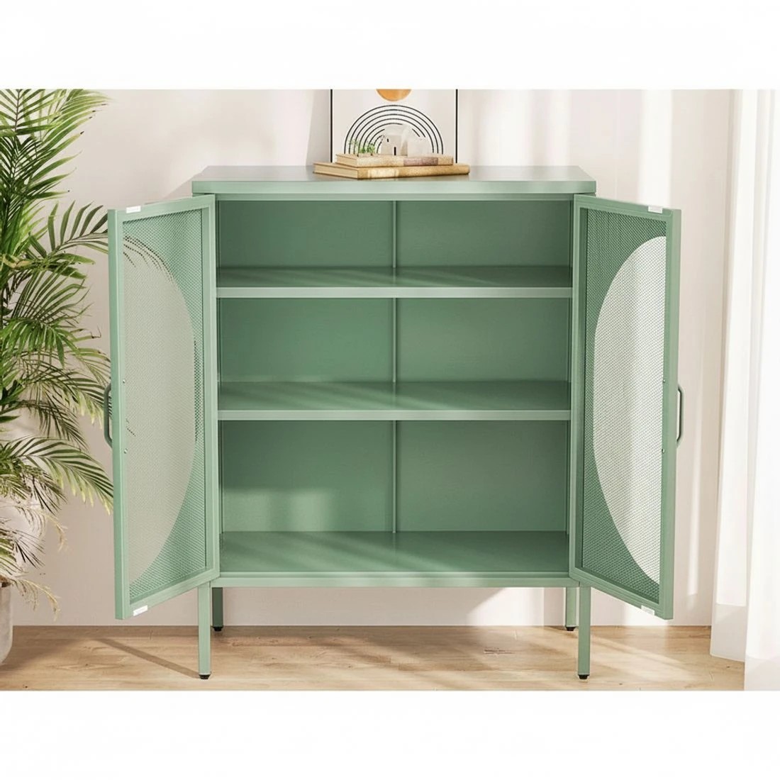 7 Artiss Buffet Sideboard Metal Cabinet - Green, 7 of 8