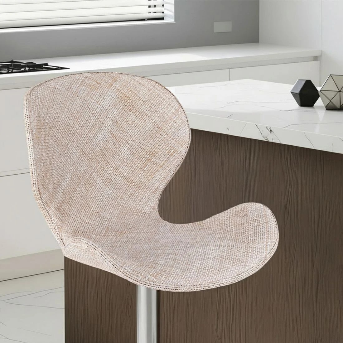 5 Artiss 4x Bar Stools Kitchen Swivel Gas Lift Counter Chair Wing PE Rattan - Beige, 5 of 6