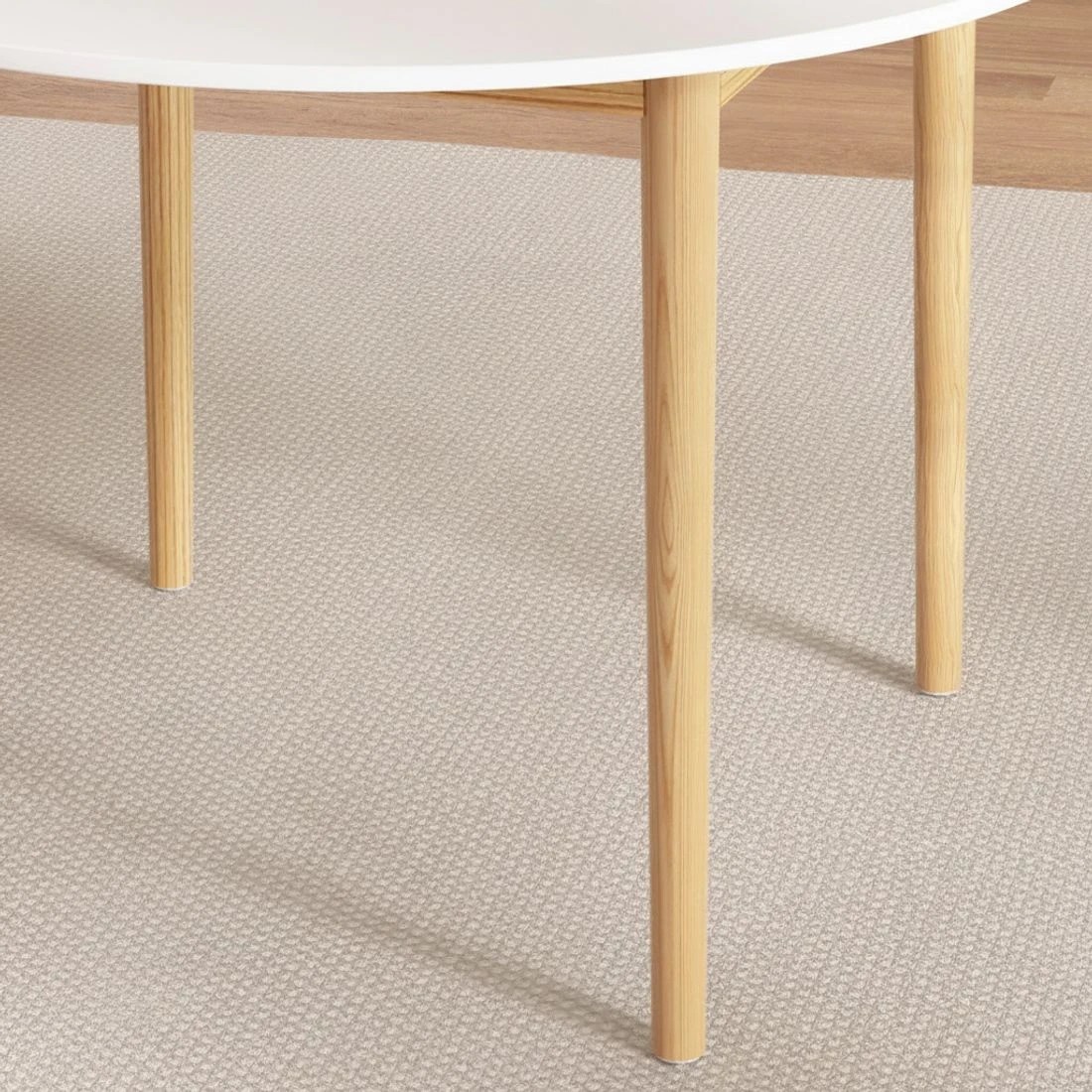 4 1 Artiss Dining Table and 4 Chairs Set  Wood - White, 4 of 5