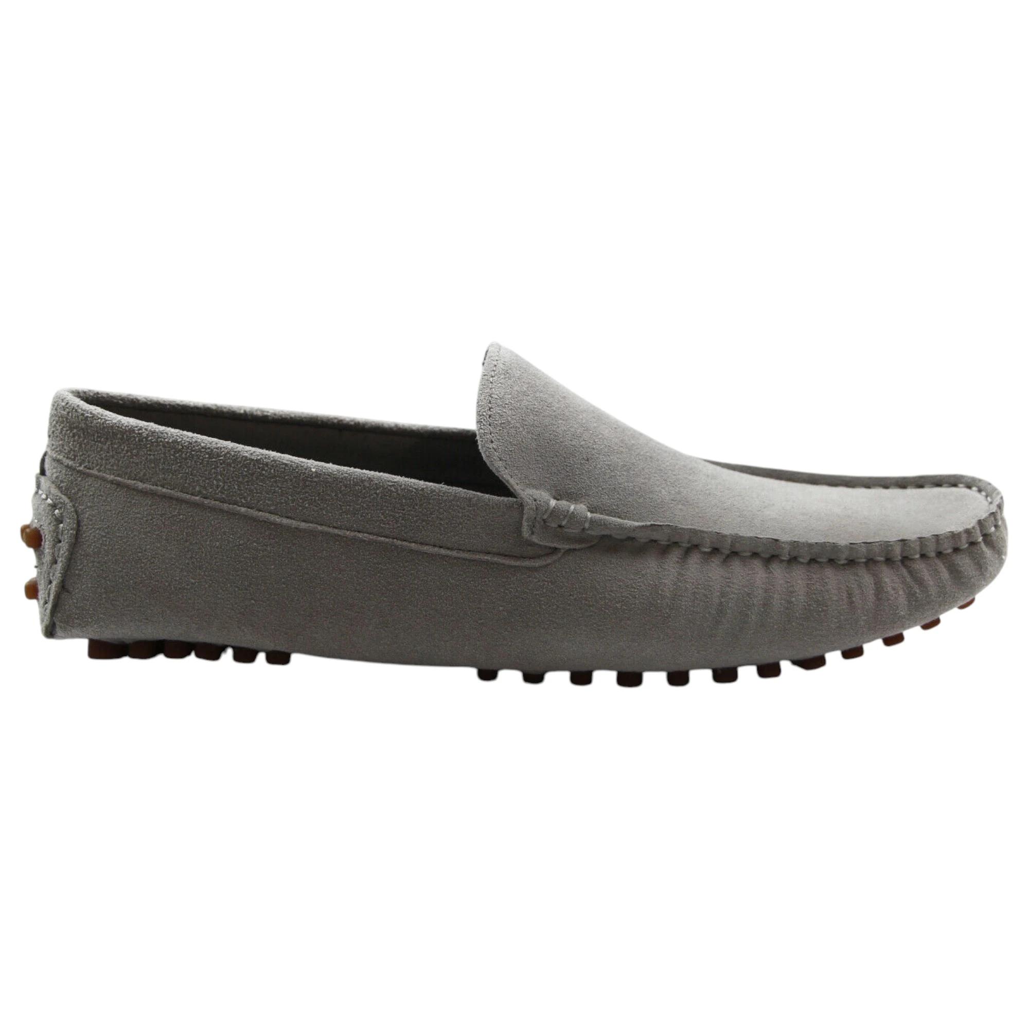 2 Zasel Mens Summer Boat Shoes Suede Casual Slip On Deck Grip Loafers LIGHT GREY, 2 of 3