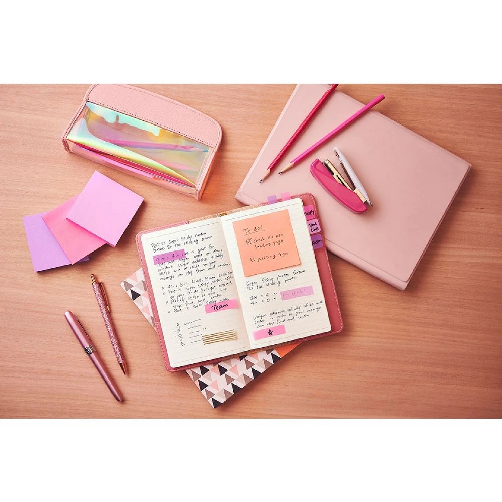 4 Post-it Super Sticky Notes 76 x 76 mm Flamingo 3 Pack, 4 of 7