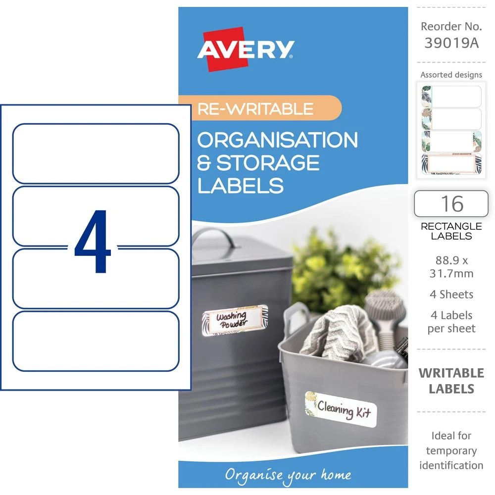 2 Avery 4UP Dry Erase Storage Labels Palm Trees 4 Sheets, 2 of 6