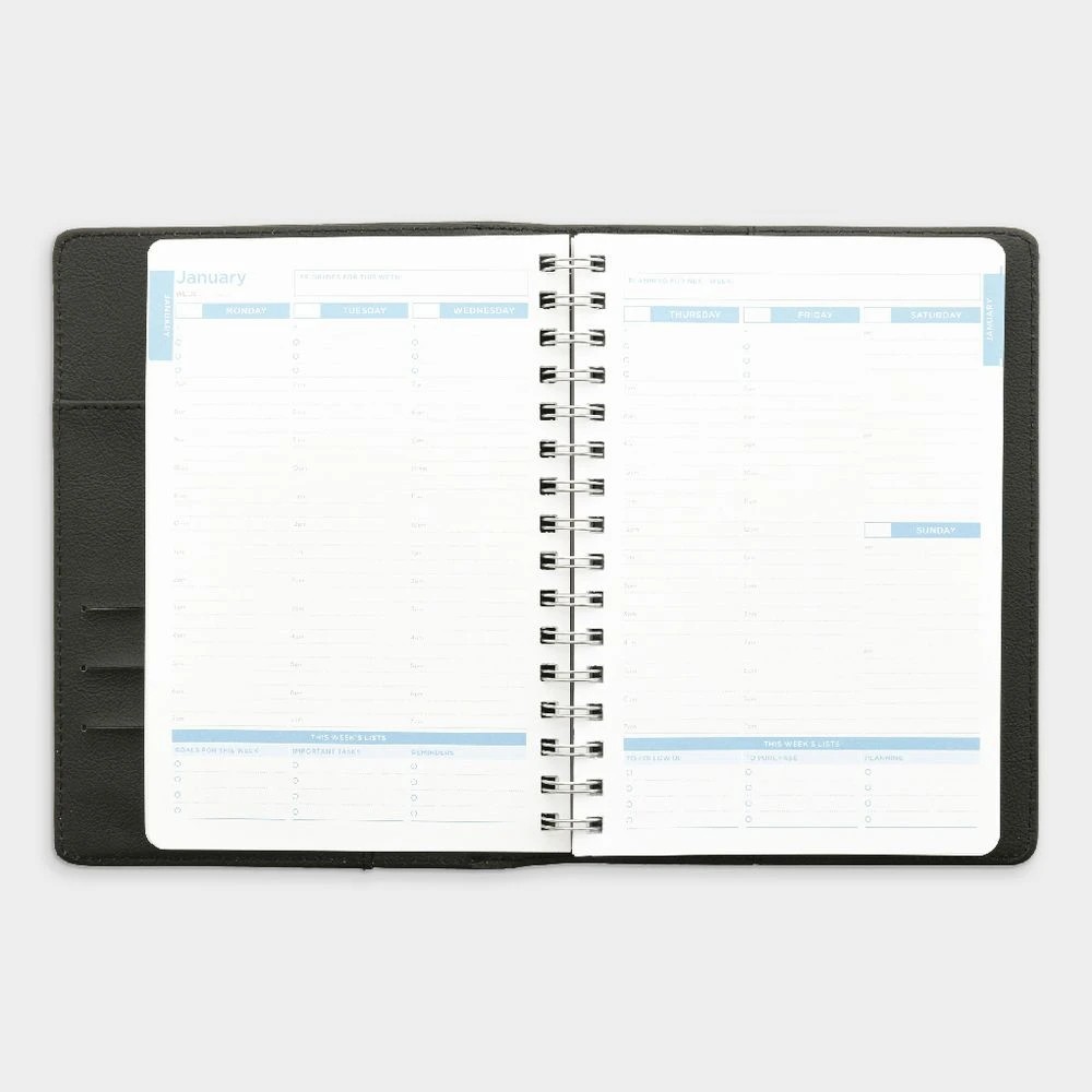 8 Otto Undated Medium Week-to-View Goal Planning Diary Black, 8 of 9