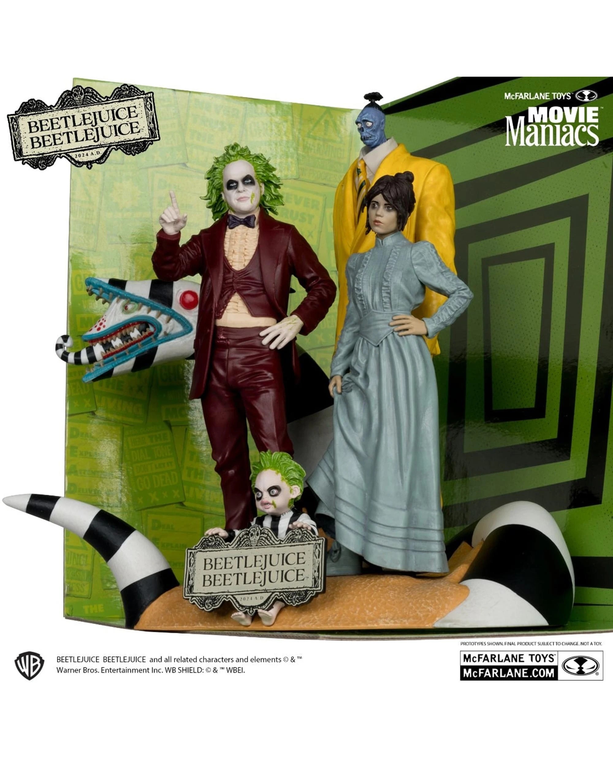 4 McFarlane Movie Maniacs Beetlejuice Beetlejuice 4 Character Pack 6 inch Posed Figure, 4 of 7