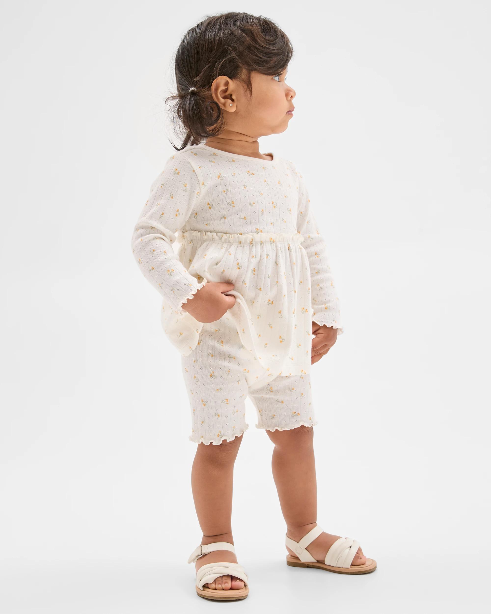 2 Target Baby Organic Cotton Baby Rib Dress and Bike Shorts 2 Piece Set FLORAL, 2 of 5