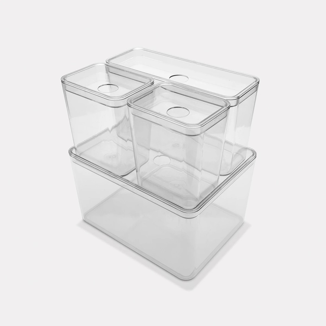 9 Set of 4 Clear Organisers with Lids, 9 of 10