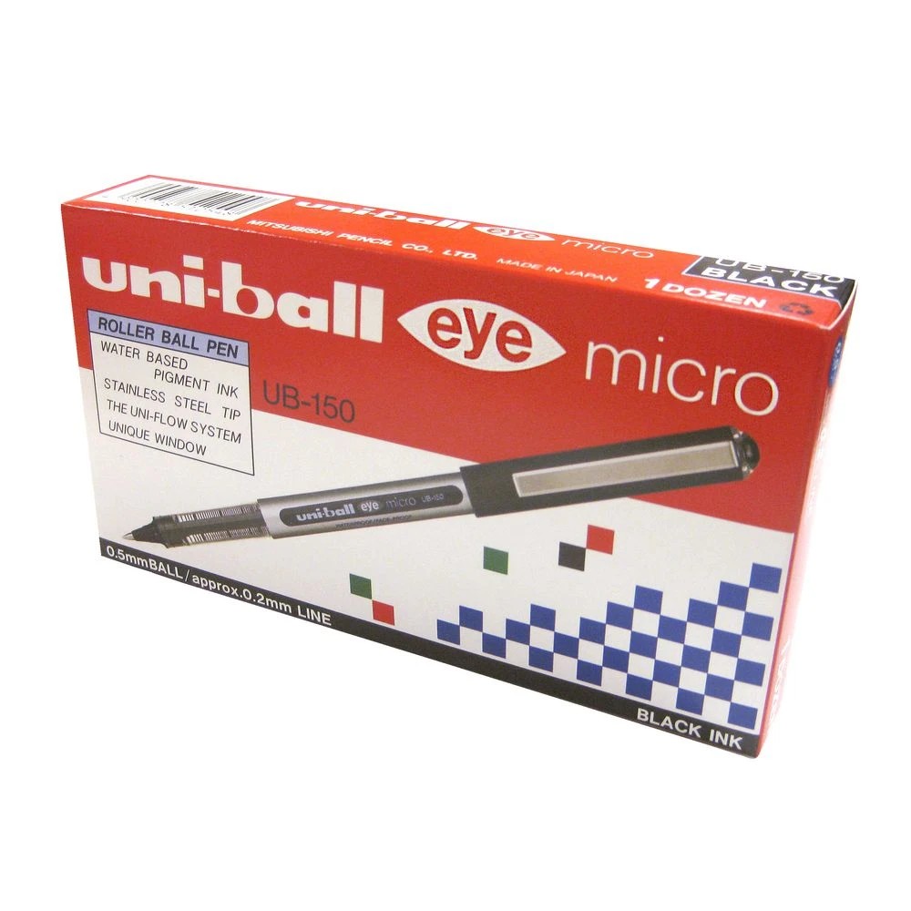 2 Uni-Ball Eye Micro Rollerball Pens Black 12 Pack, 2 of 5