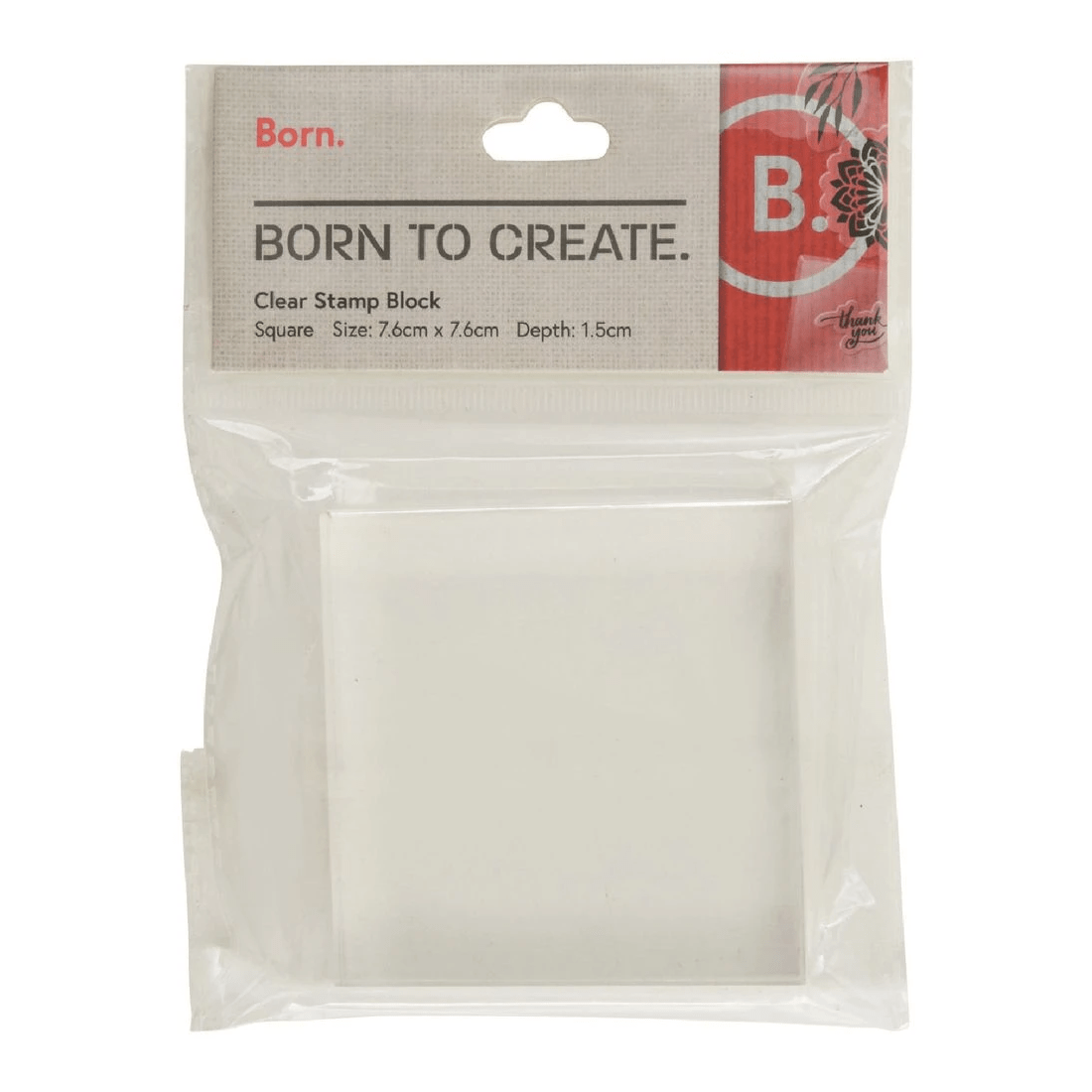1 Born Acrylic Stamp Mount Square 76 x 76 x 15 mm, 1 of 2