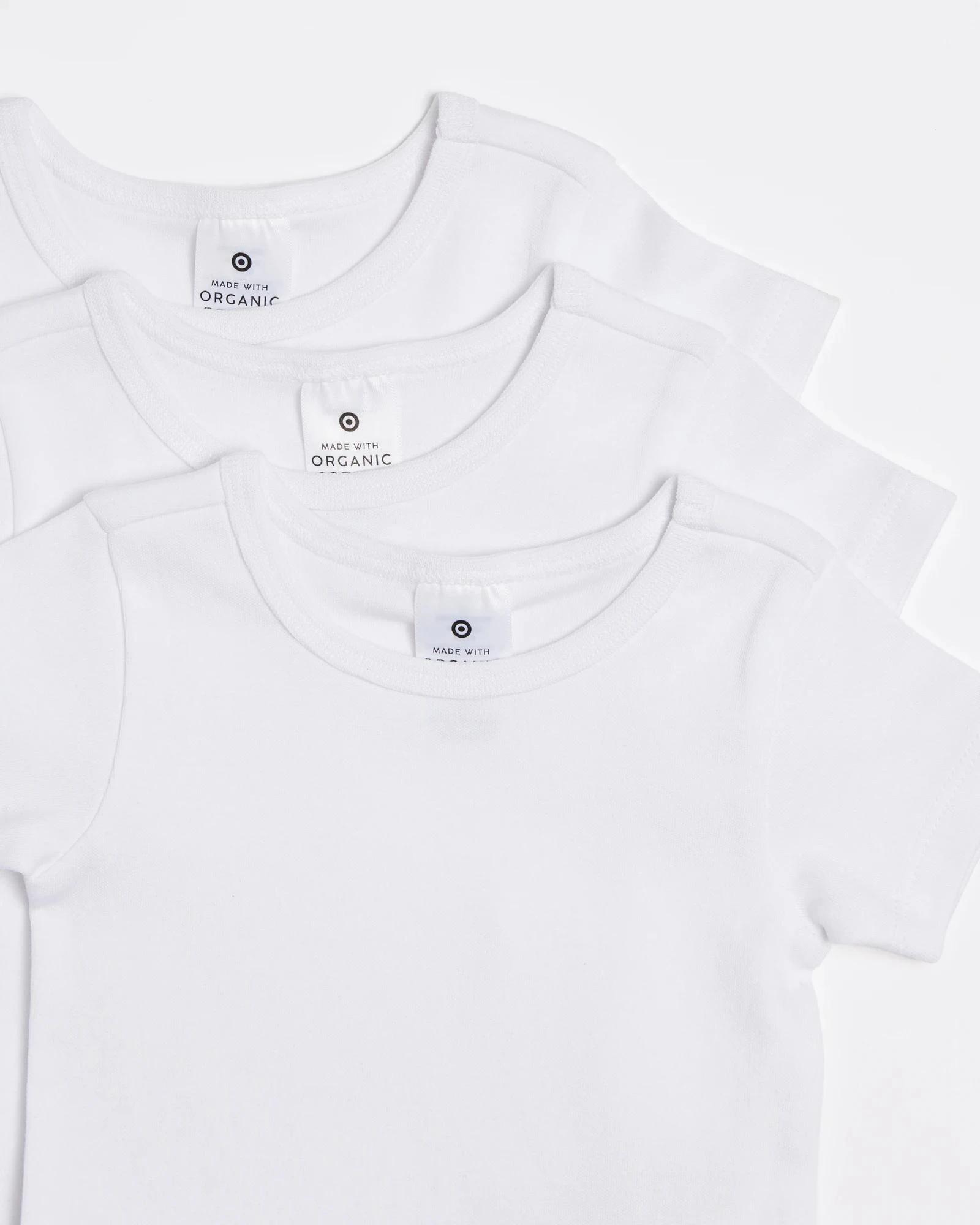 4 Target Baby 3 Pack Baby Organic Cotton Short Sleeve Bodysuits WHITE, 4 of 4