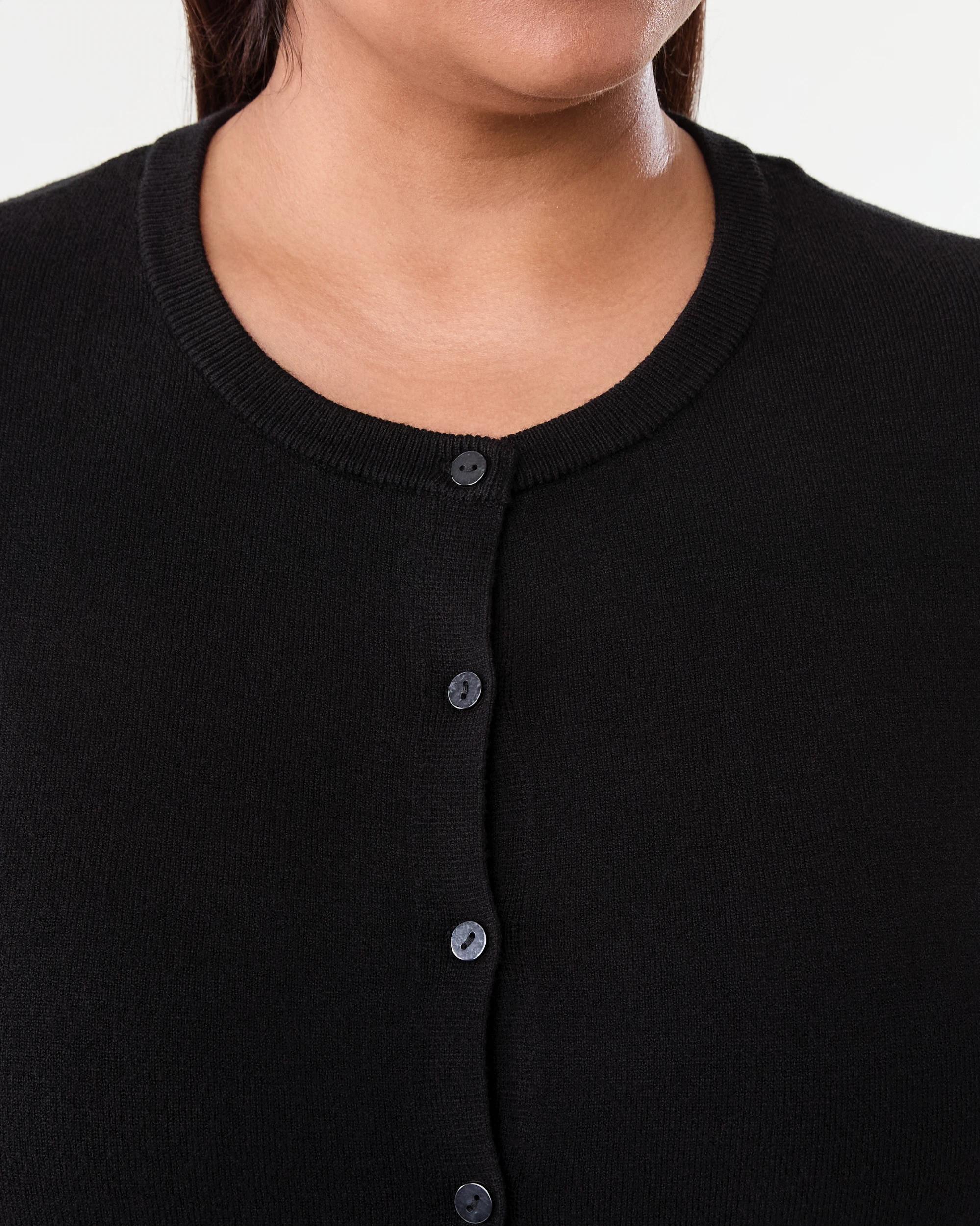 5 Curve Lightweight Button Cardigan Black, 5 of 6