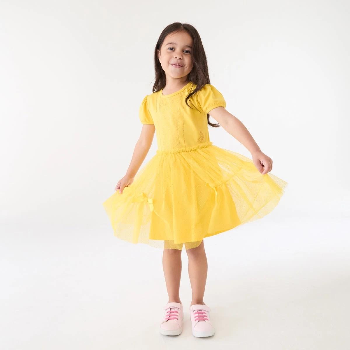 6 Disney Princess Belle License Short Sleeve Tutu Dress BELLE TUTU, 6 of 7