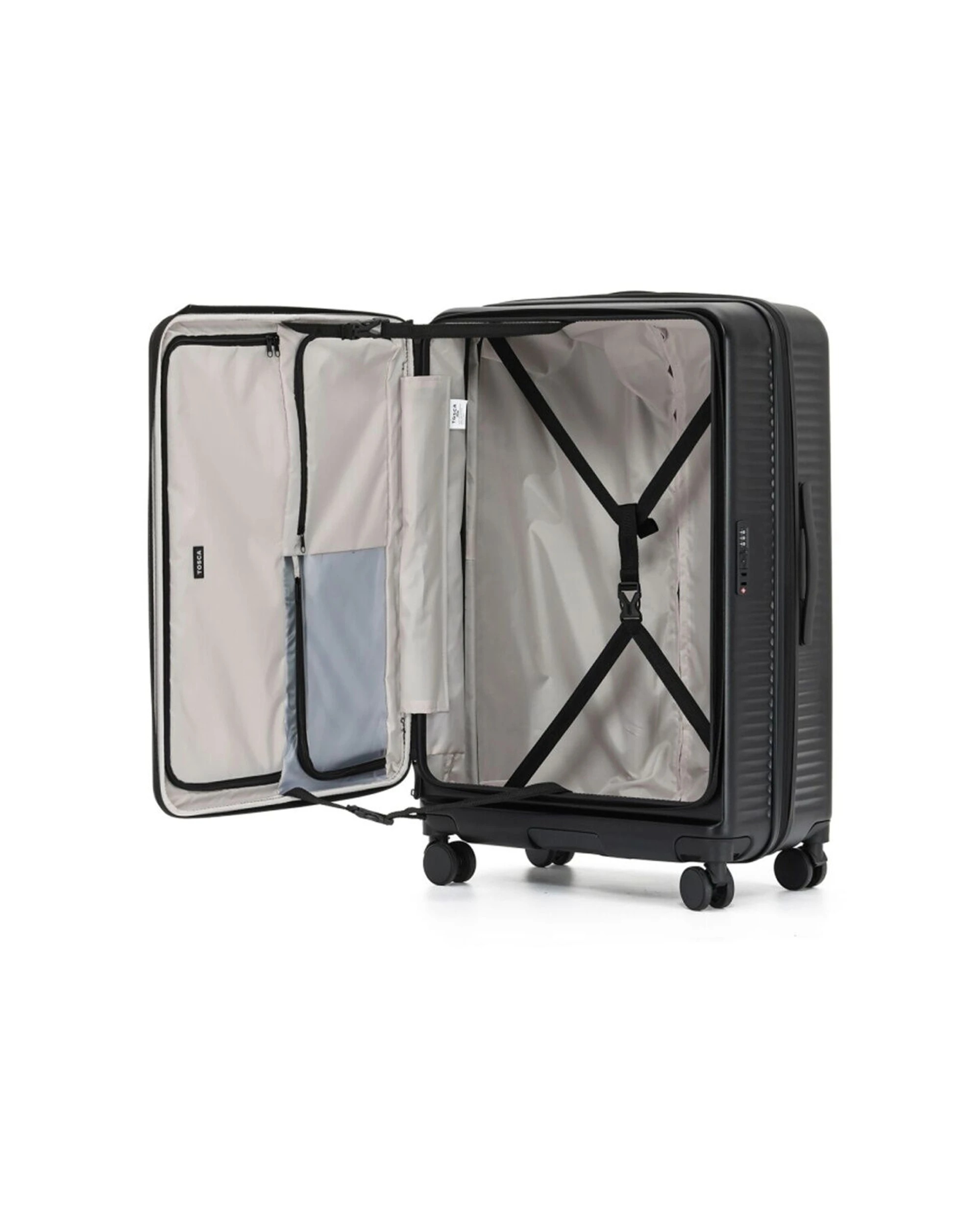 2 Tosca Zen Large Suitcase Travel Luggage With Wheels & Combination Lock - Black, 2 of 3