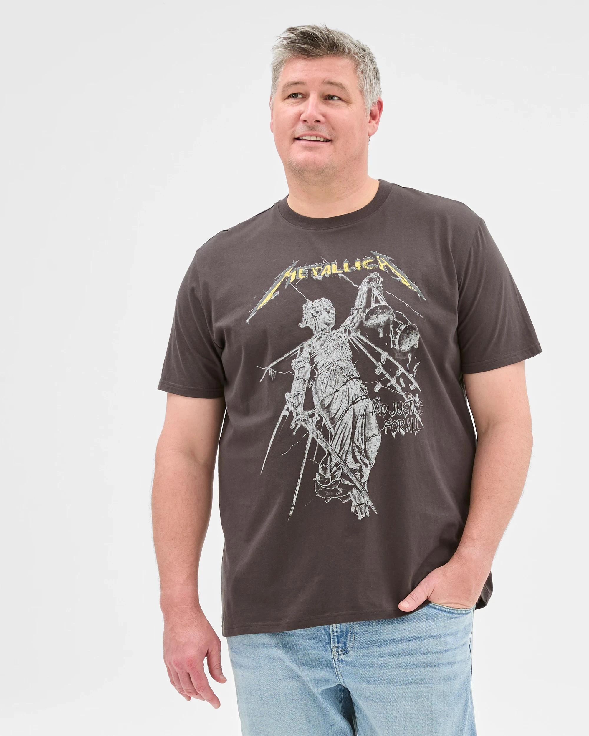 1 Plus Size Licensed Metallica T-Shirt WASHED BLACK, 1 of 5