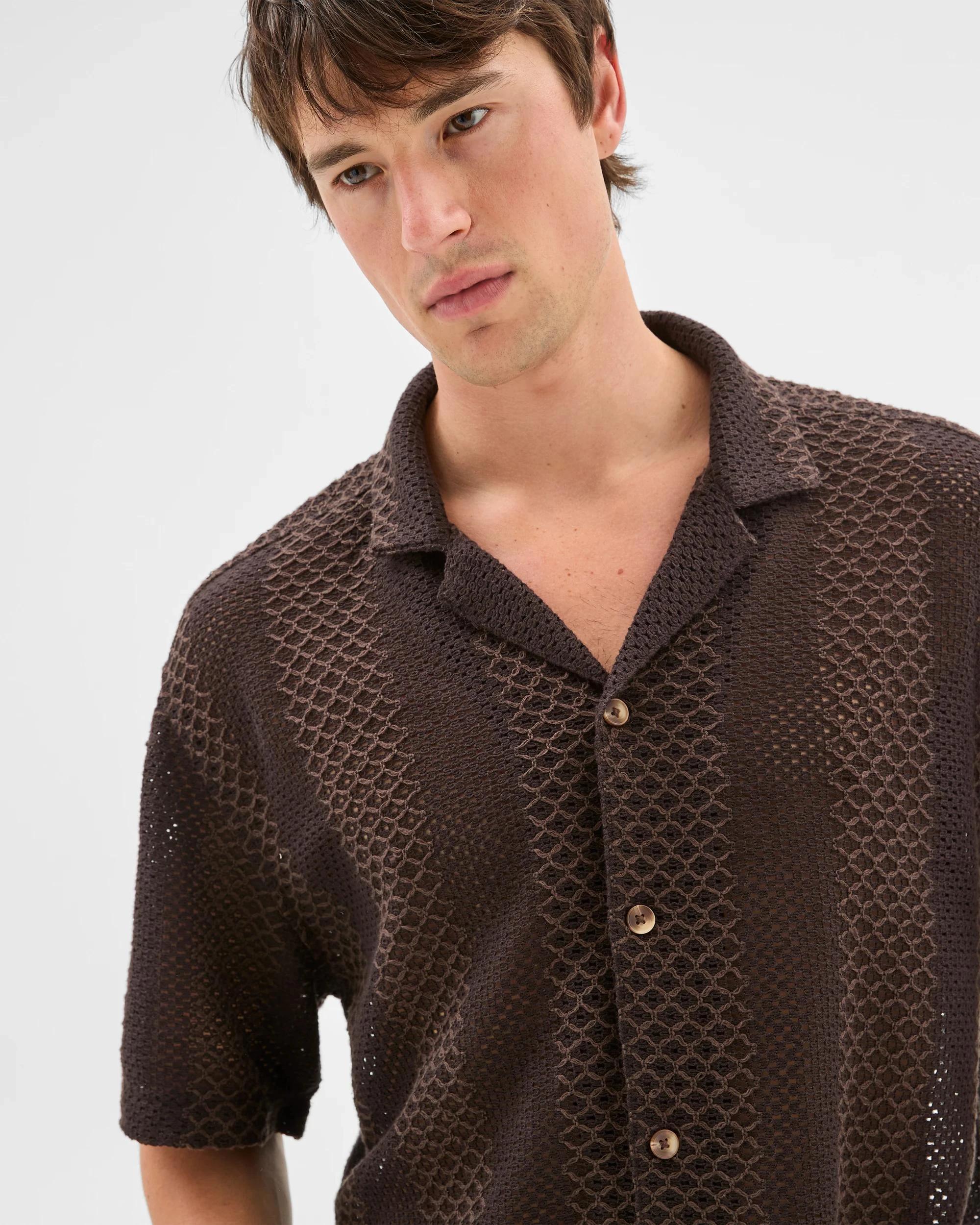 5 Australian Cotton Blend Woven Shirt - Commons CHOCOLATE, 5 of 6