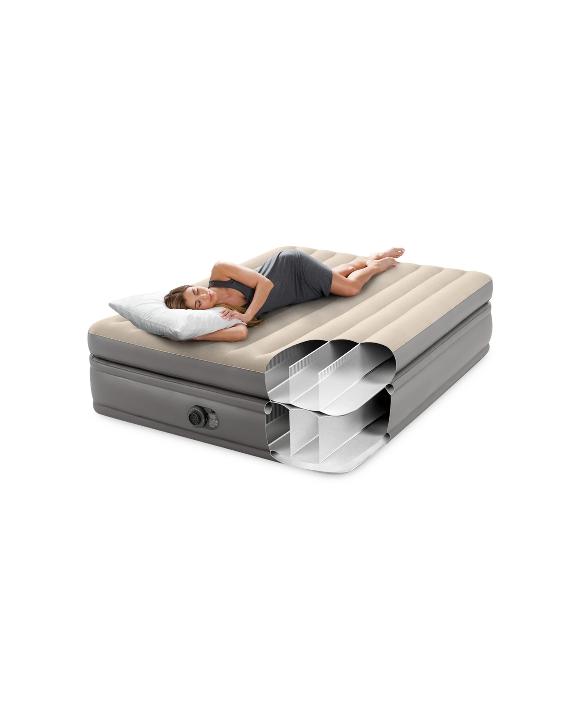 4 INTEX Comfort Elevated Inflatable Airbed Fiber-Tech Double Layered - Queen Bed - Multi, 4 of 6