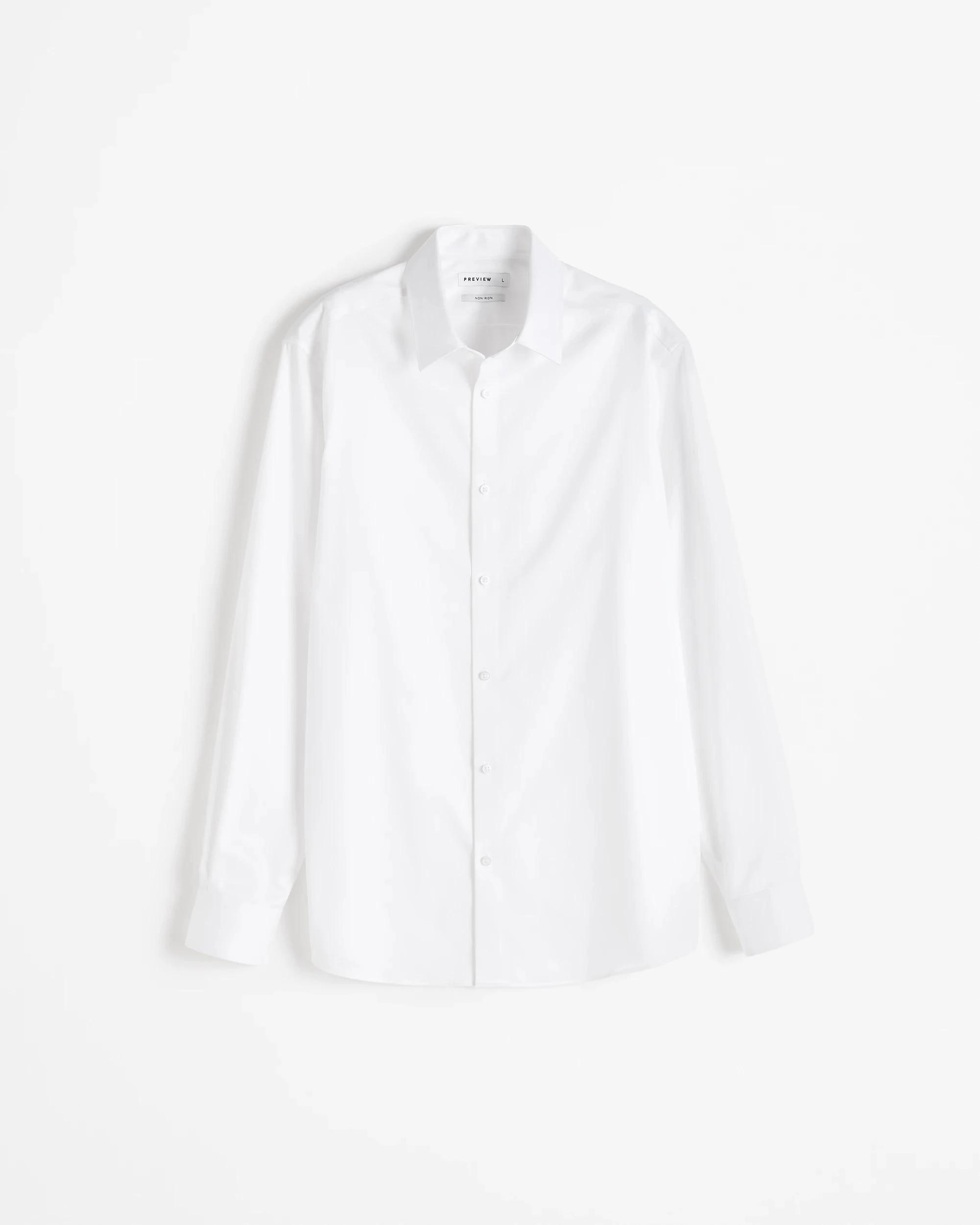 6 Preview Non Iron Long Sleeve Business Shirt NEW WHITE, 6 of 7