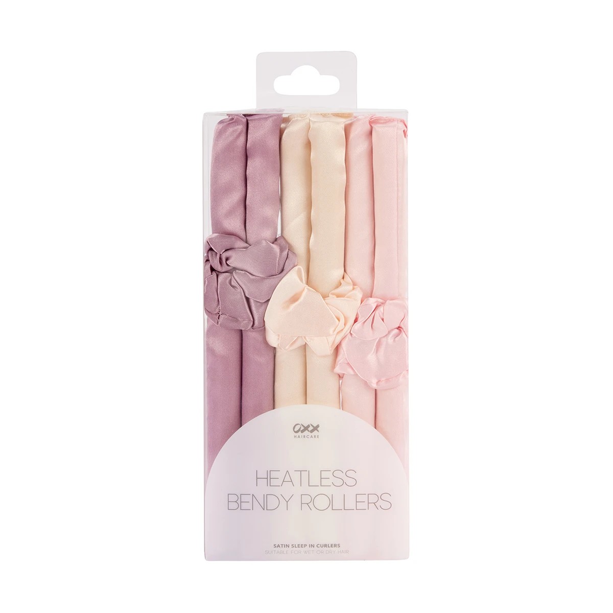 1 OXX Haircare 9 Piece Heatless Bendy Rollers - Off-White, Purple and Pink, 1 of 8