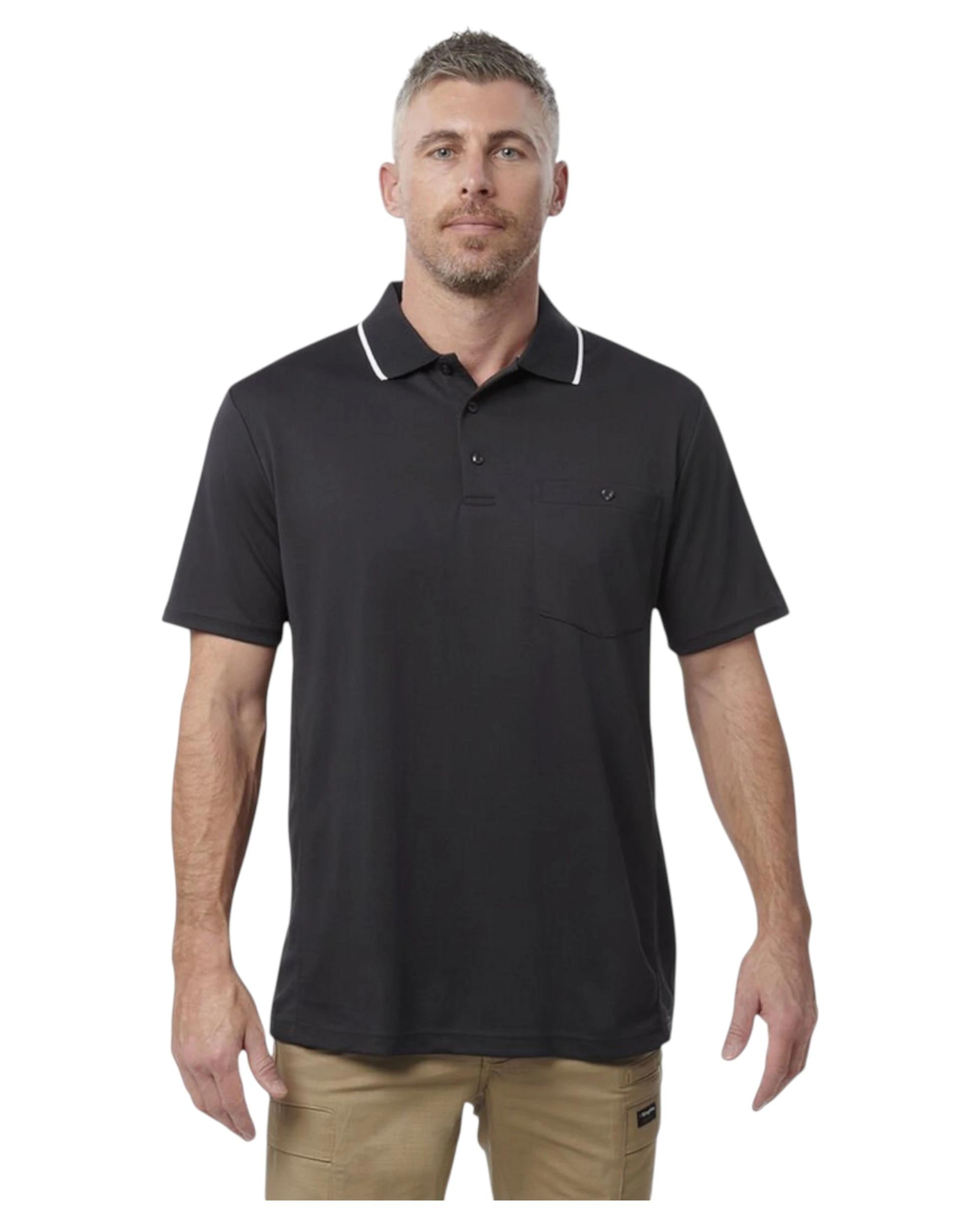 1 KingGee Mens Workcool Hyperfreeze Charcoal Short Sleeve Polo Shirt CHARCOAL, 1 of 5