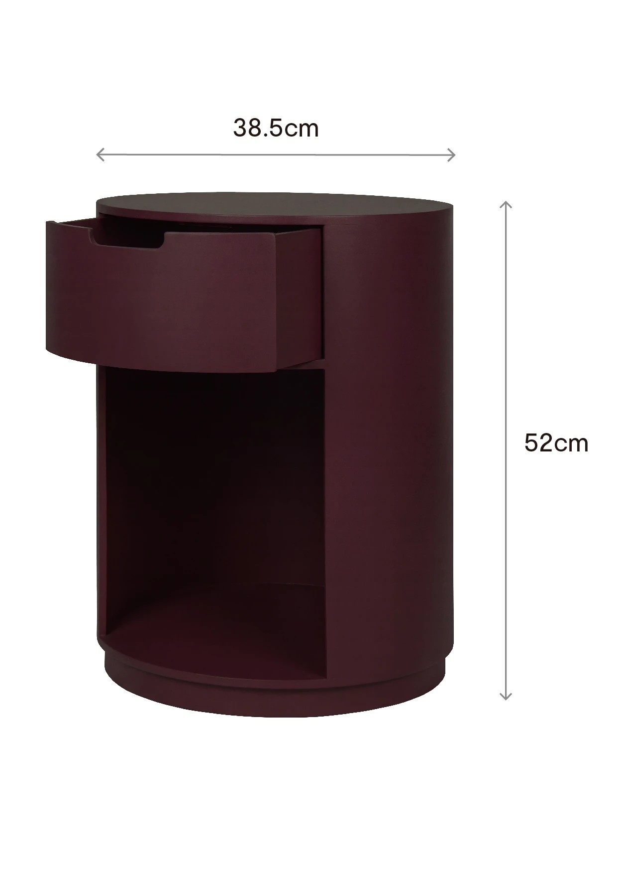 10 Chloe Bedside Table - Burgundy, 10 of 10