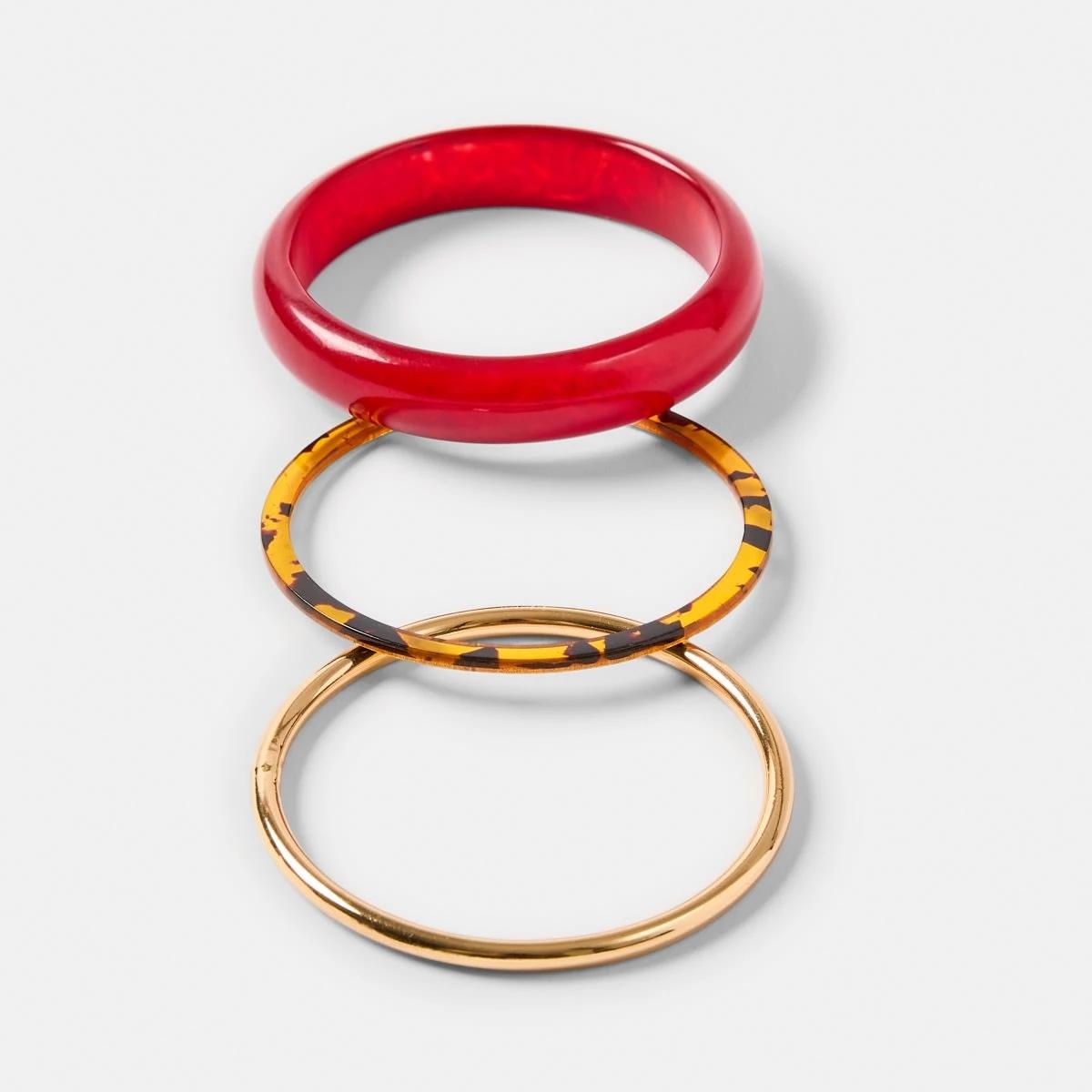 2 3 Pack Acrylic Bangles Red, 2 of 5