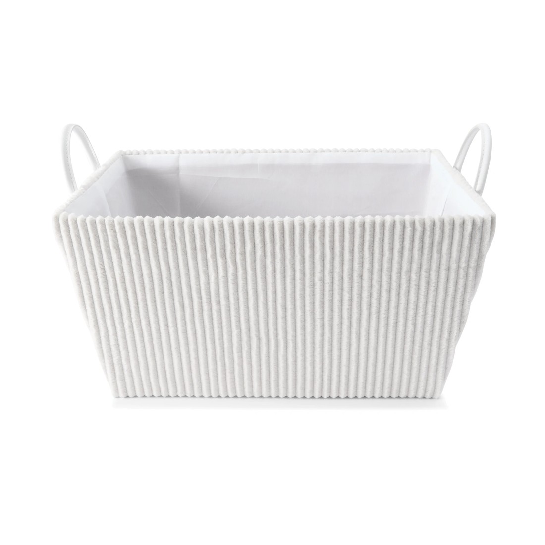 3 Tapered Ribbed Basket - White, 3 of 8