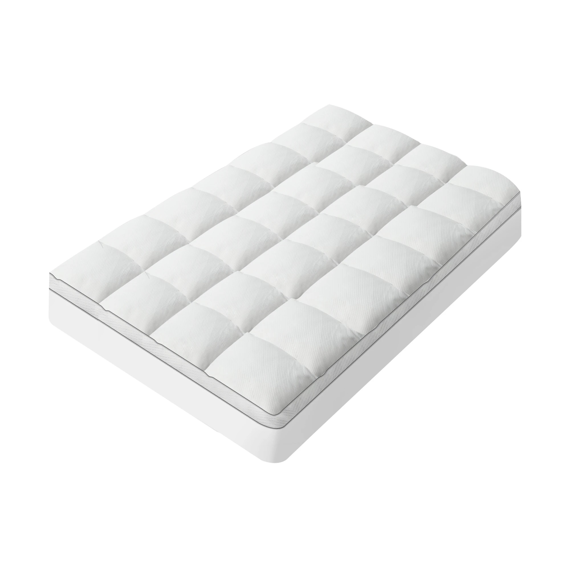 1 Dreamz Cloud Soft Pillowtop Mattress Topper King Single Protector 40cm Skirt, 1 of 7