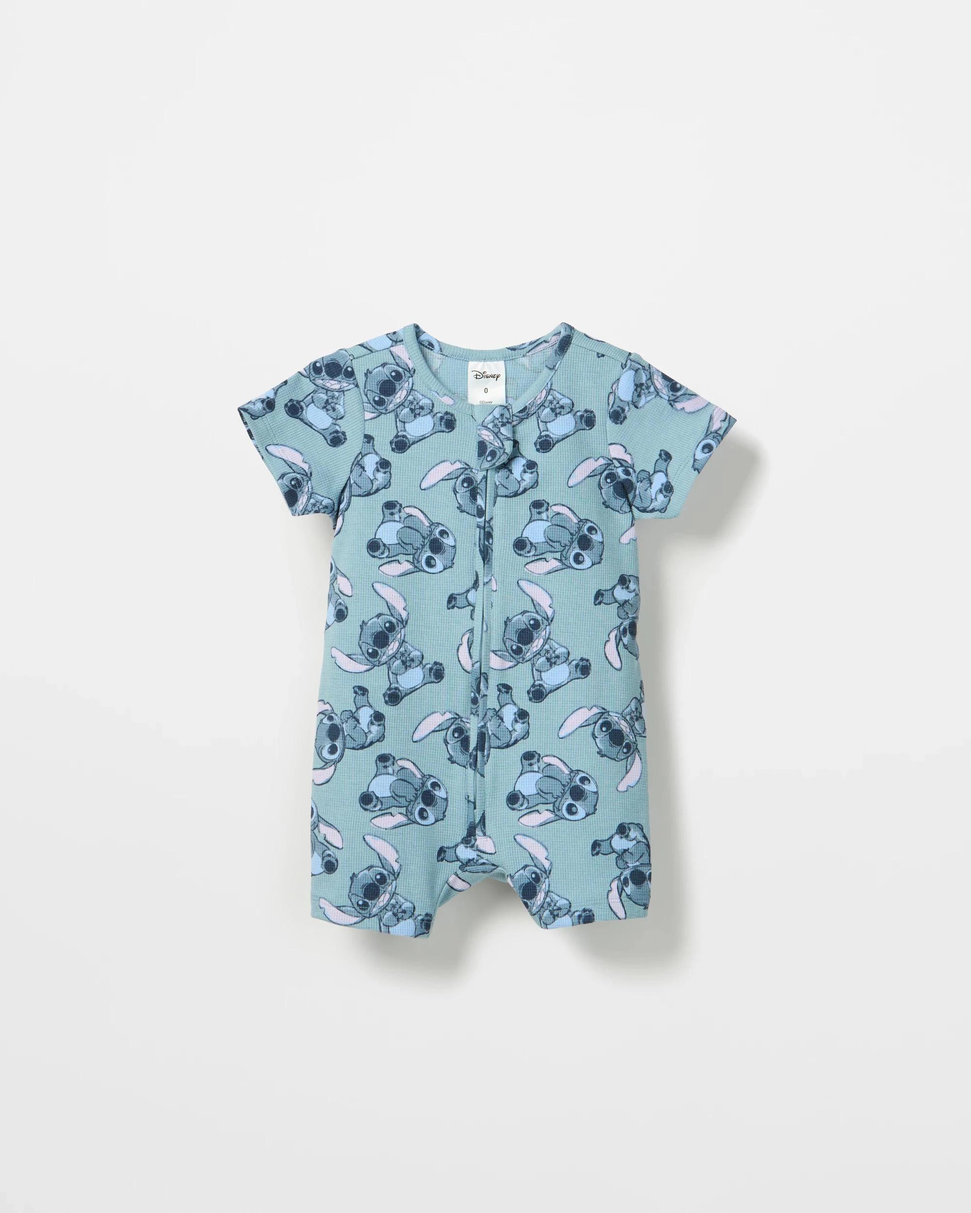 1 Baby Disney Organic Cotton Waffle Romper STITCH, 1 of 2