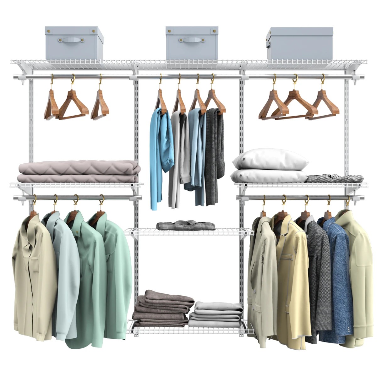 10 Costway Wall Mounted Custom Closet Rack Shelf DIY Clothes Organizer System, 10 of 10