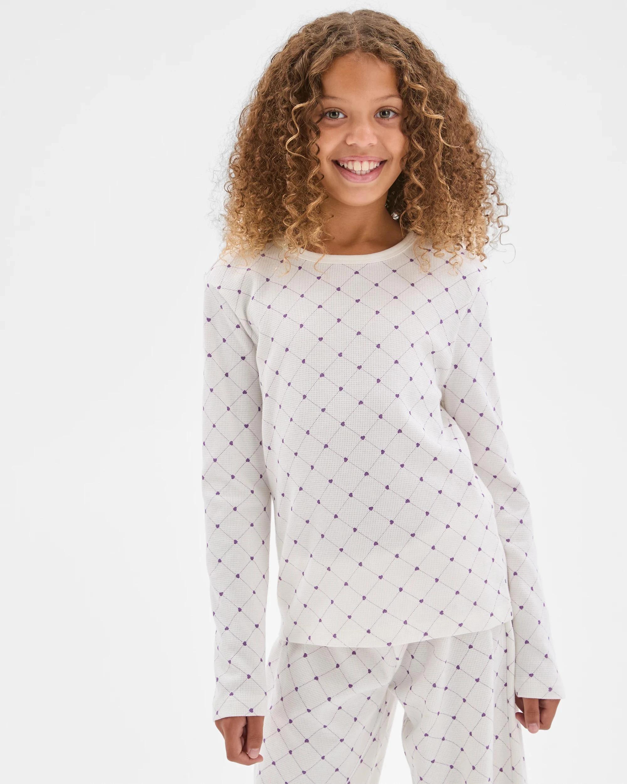 2 Target Kids Australian Cotton Older Girls Waffle Pyjama Set DIAMOND, 2 of 7