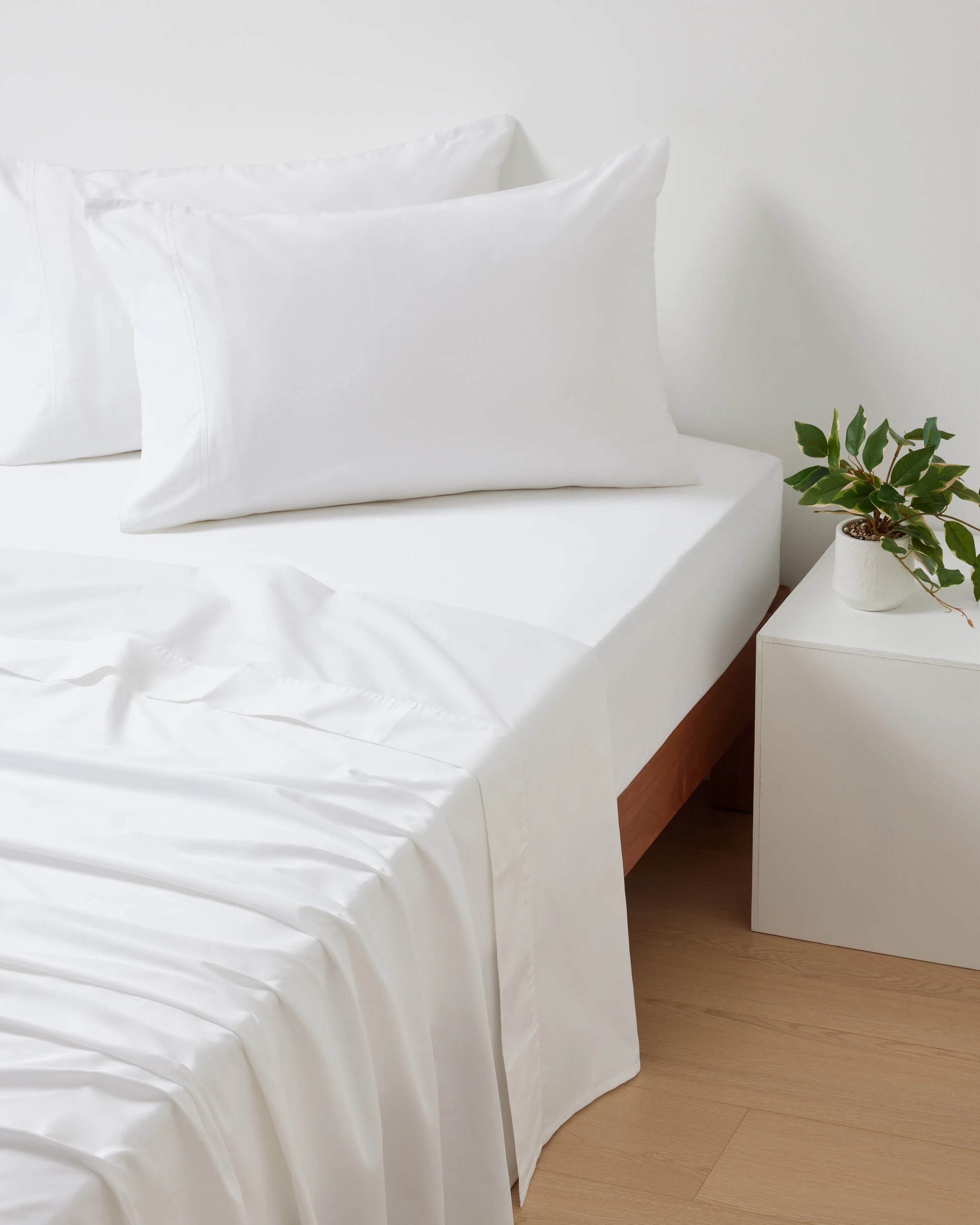 1 500 Thread Count Cotton Fitted Sheet - Queen Bed, White, 1 of 7