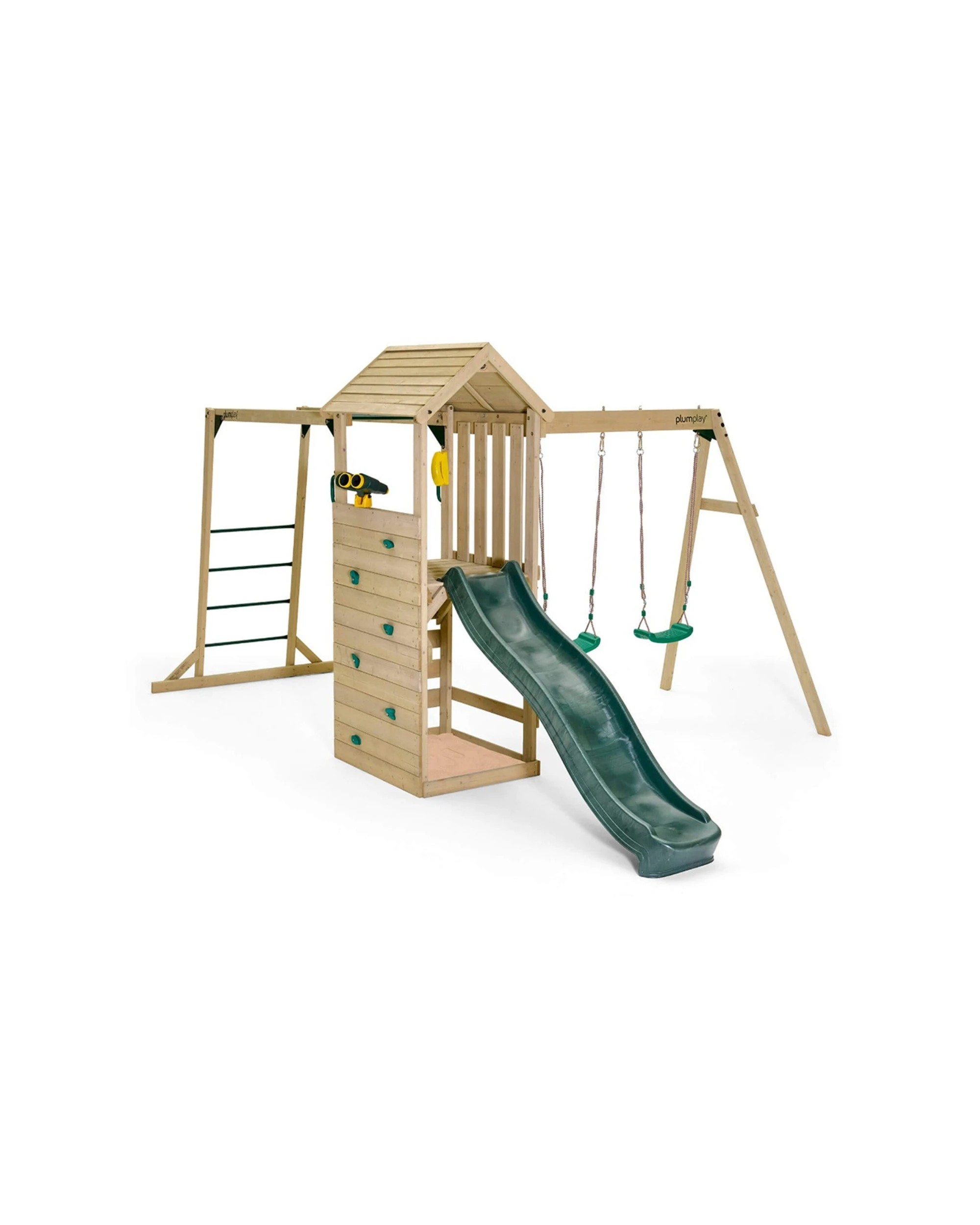 8 Plum Play Kids/Children Outdoor Lookout Tower Centre Swings & Monkey Bars Outdoor Playset - Green, 8 of 8