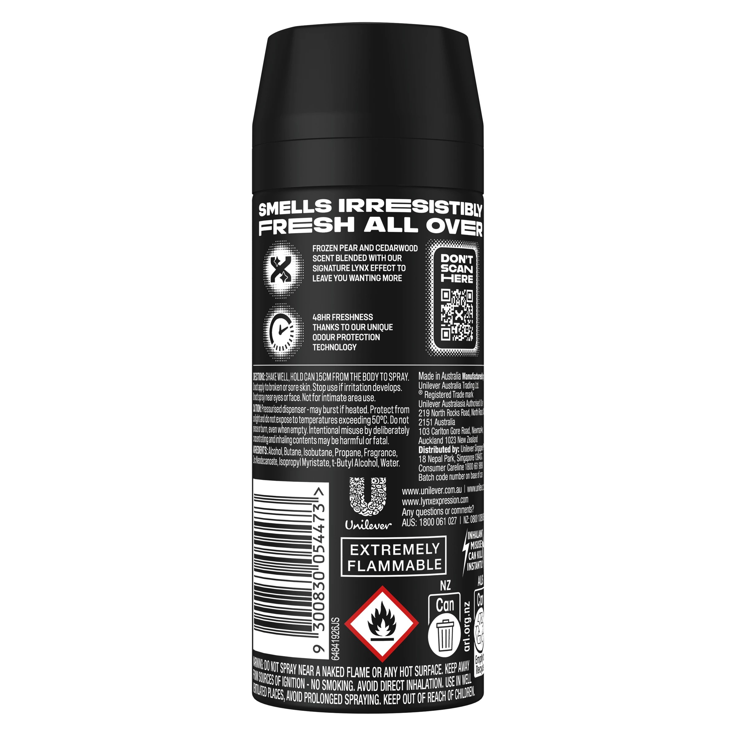 2 LYNX Black Deodorant Bodyspray - Frozen Pear and Cedar Wood Scented, 2 of 4