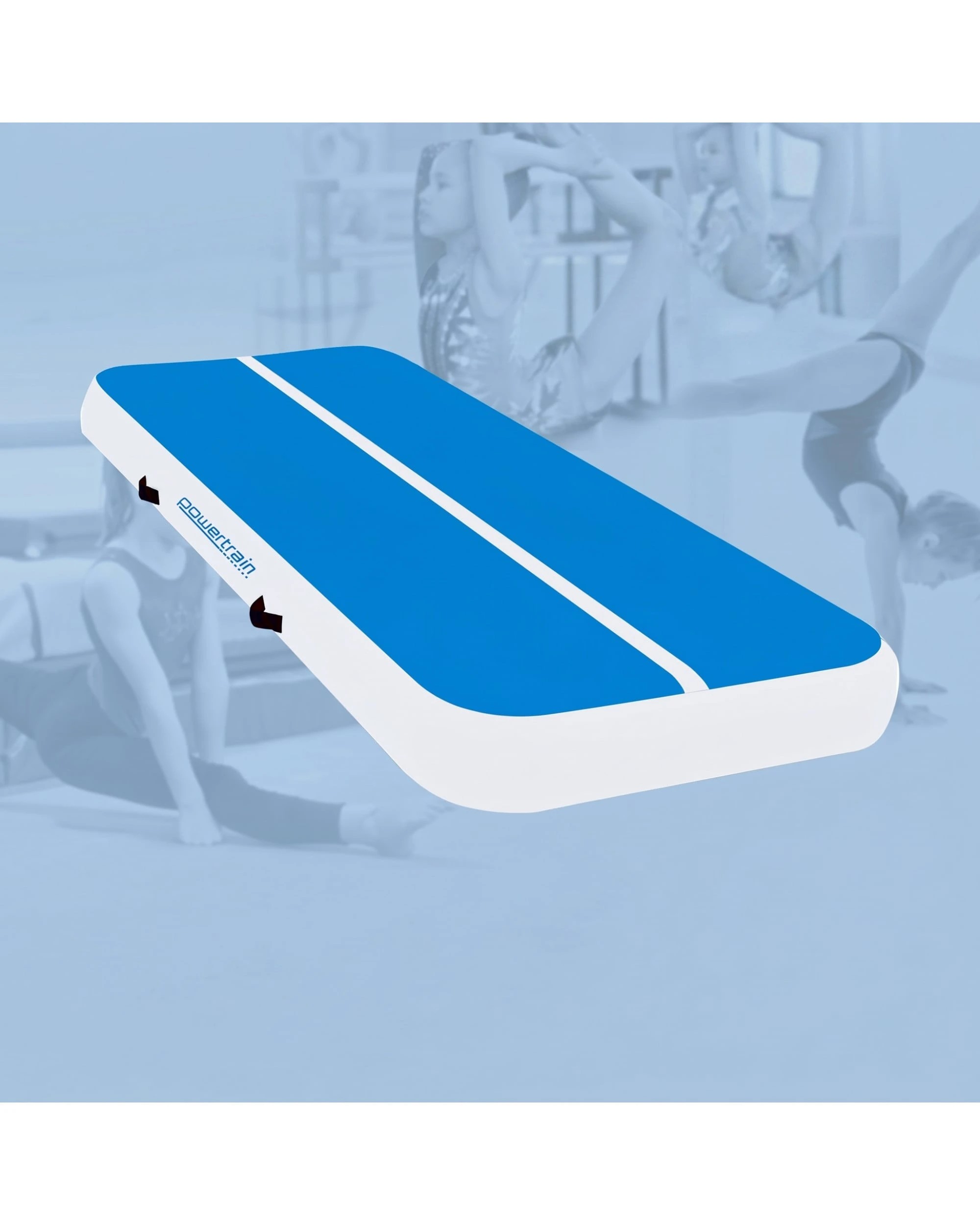 2 Powertrain Sports 3m x 1m AirTrack Inflatable Tumbling Mat - Blue, 2 of 8