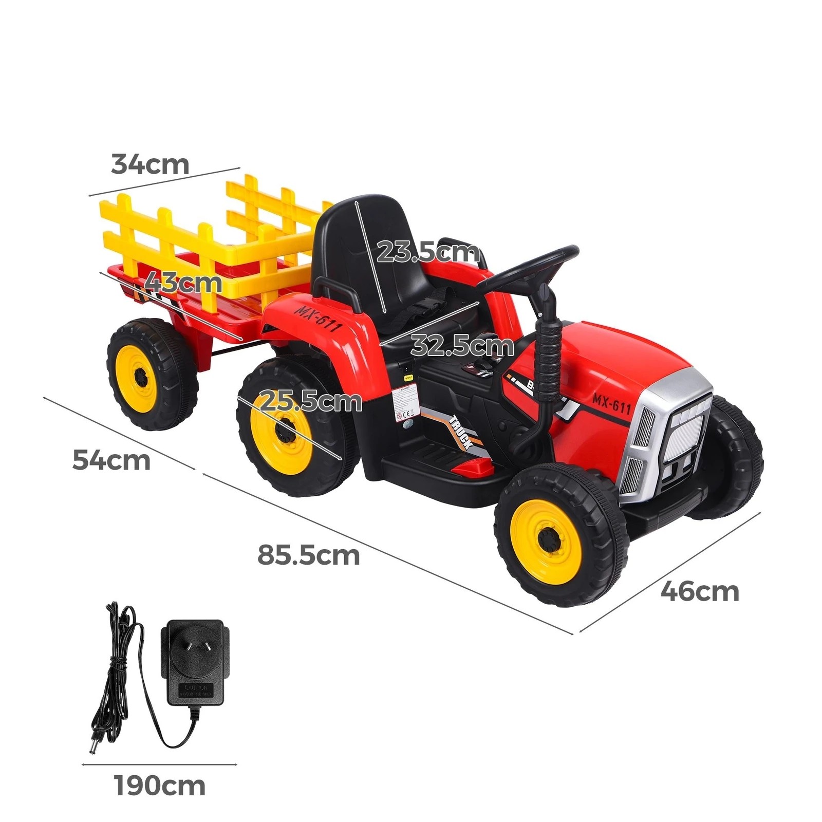 8 Alfordson Kids Ride On Car Tractor 12V Electric Toy Vehicle Child Toddlers - Red, 8 of 10
