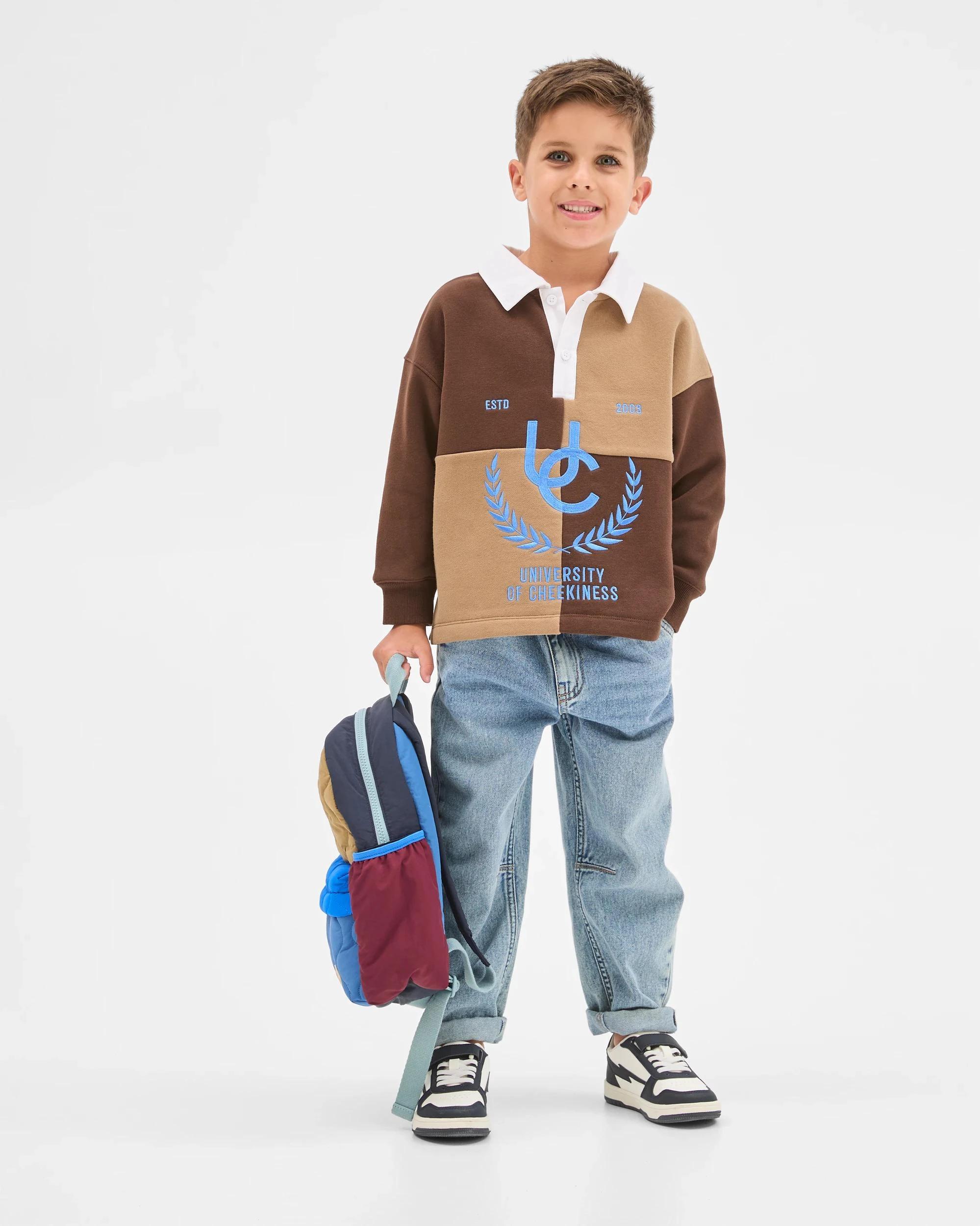 2 Target Kids Australian Cotton Blend Heavyweight Oversized Rugby Jumper BROWN, 2 of 6