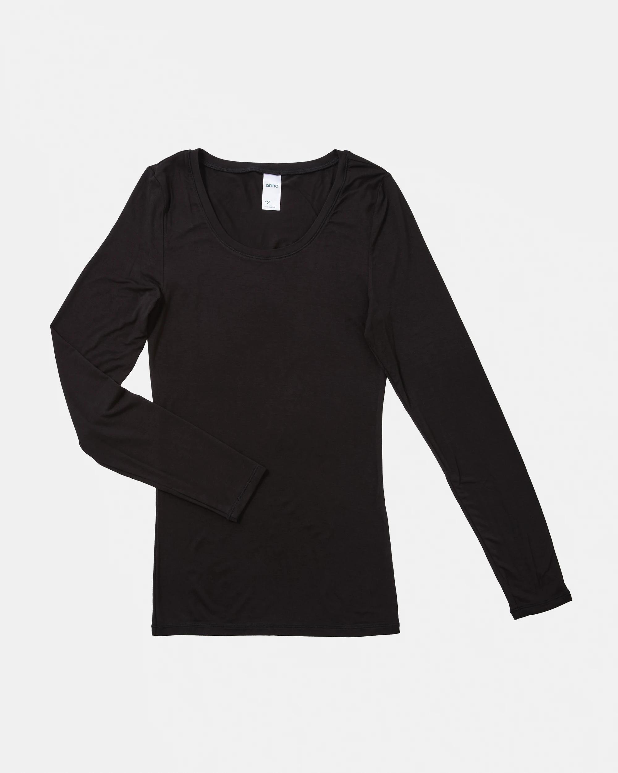 7 Bamboo Long Sleeve Top Black, 7 of 10