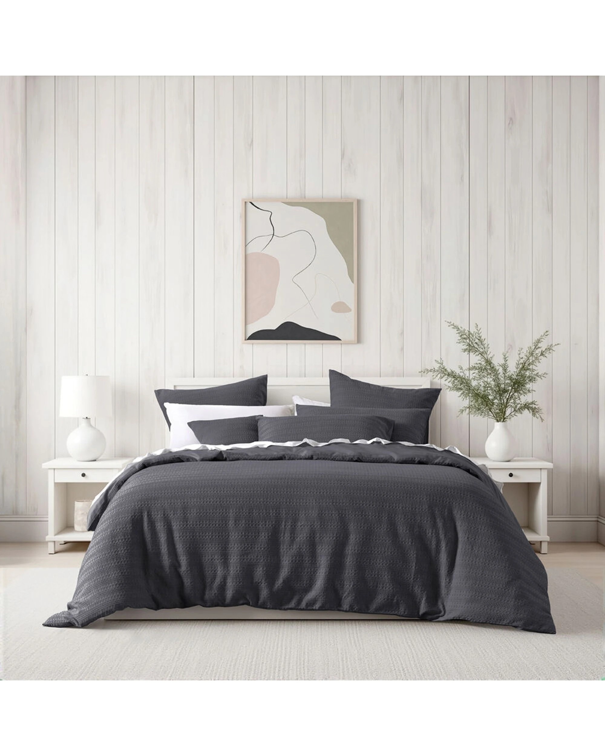1 Bianca Kahlani King Polyester Quilt Cover & Pillowcase Set - Black, 1 of 4