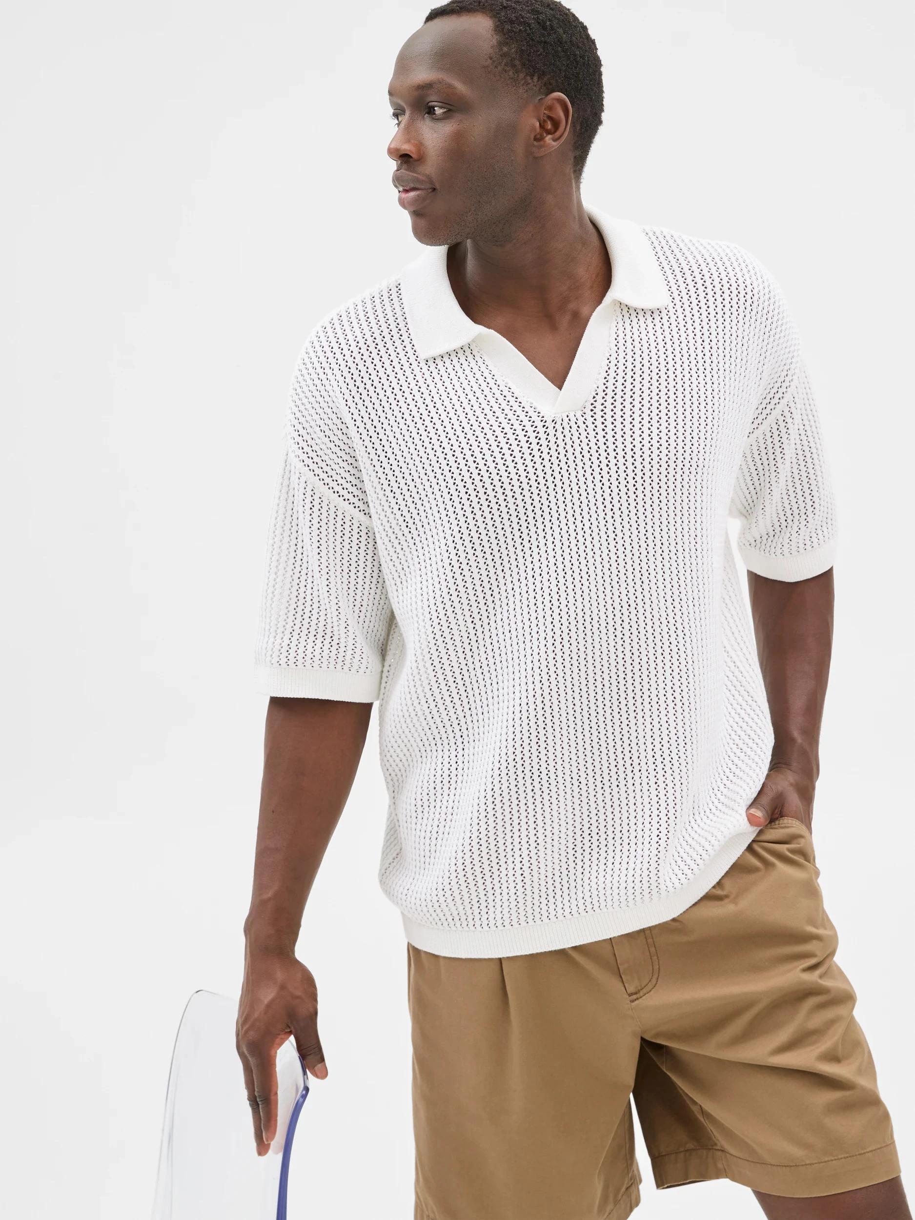 3 Australian Cotton Knit Polo Top - Commons WHITE, 3 of 7