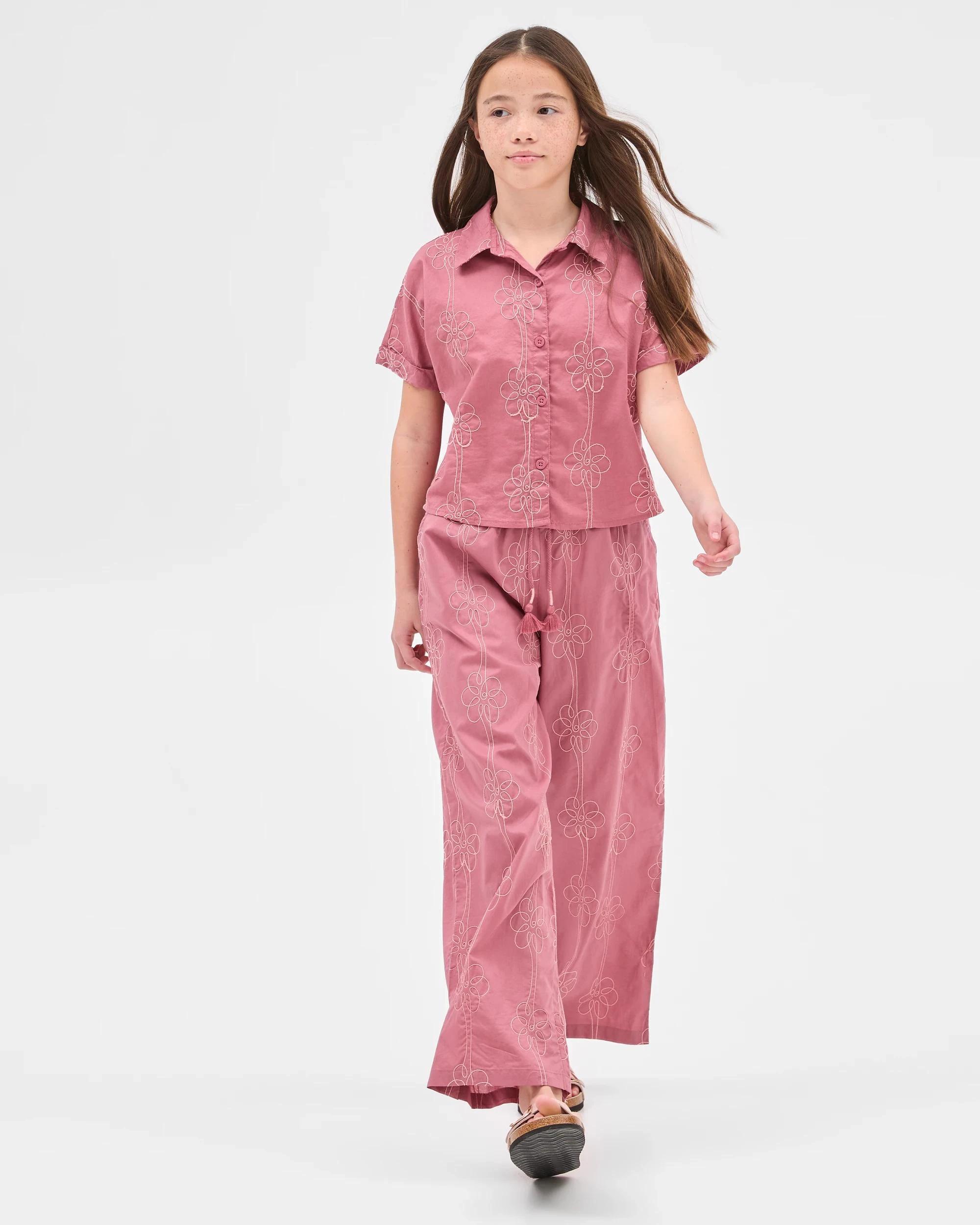 2 Target Australian Cotton Embroidered Short Sleeve Shirt PURPLE, 2 of 5